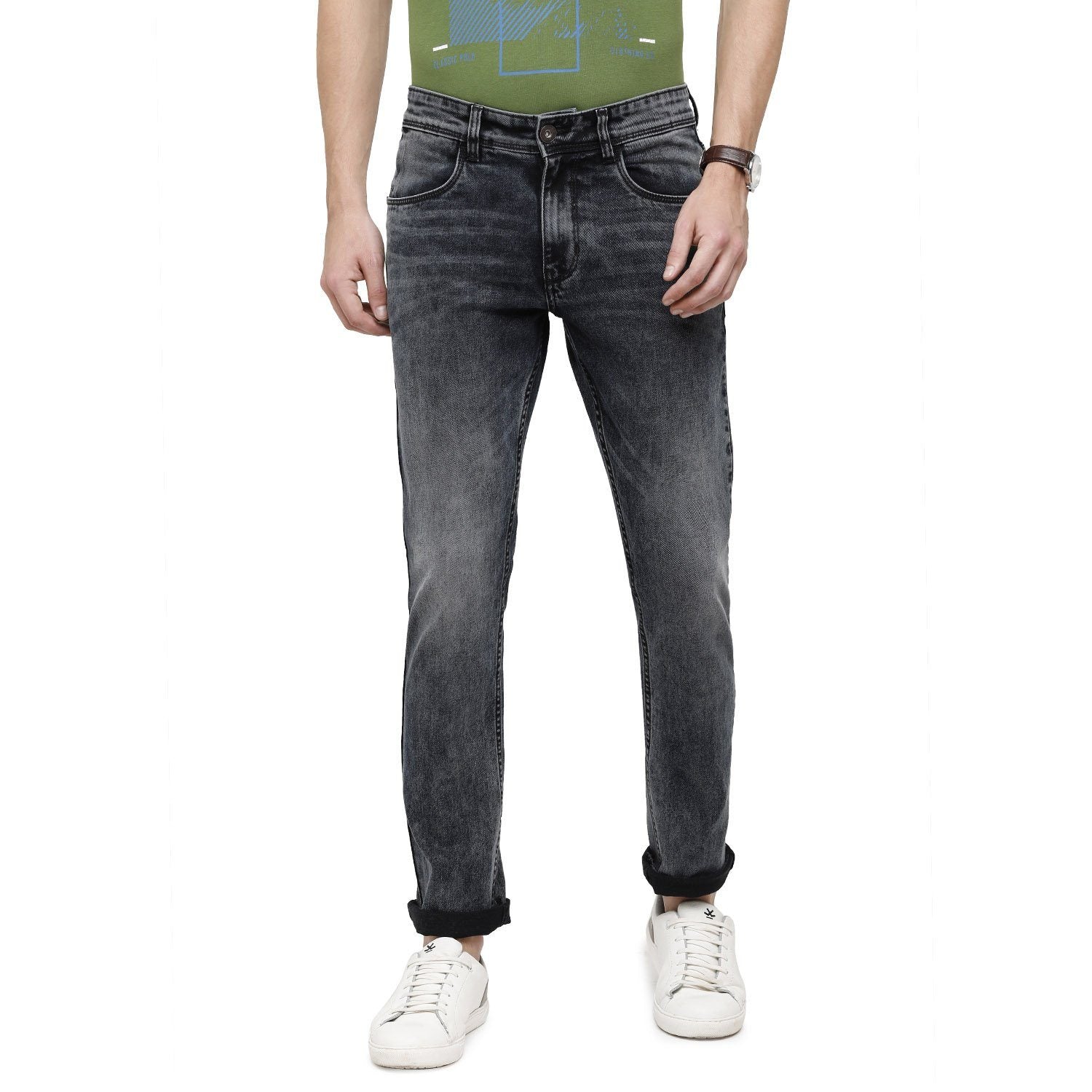 Classic Polo Mens Solid Slim Fit 98% Cotton 2% Lycra Blue Fashion Denim ( CPDM2-05C-DBL-SL-LY_30INCH ) Jeans Classic Polo 