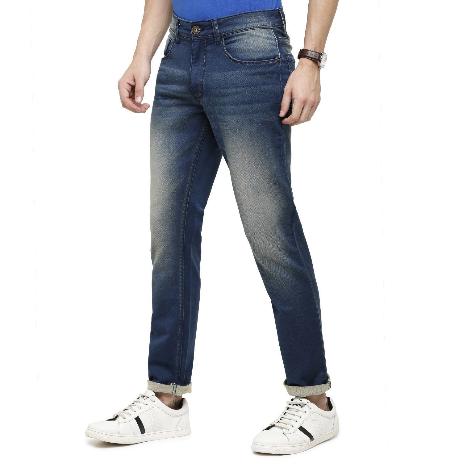 Classic Polo Mens Solid Slim Fit 98% Cotton 2% Lycra Light Blue Fashion Denim ( CPDM2-07B-DKT-SL-LY_30INCH ) Jeans Classic Polo 