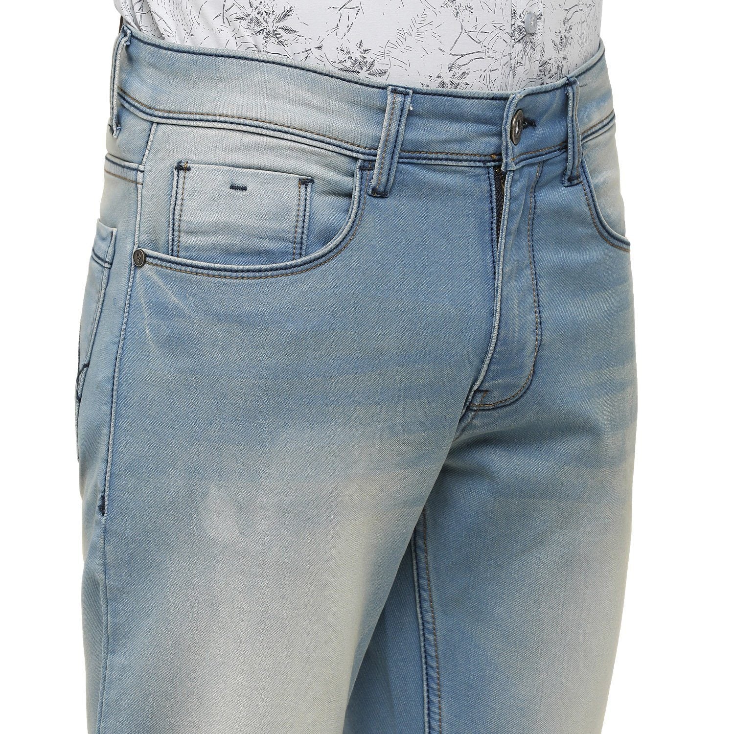 Classic Polo Mens Solid Slim Fit 98% Cotton 2% Lycra Light Blue Fashion Denim ( CPDM2-07C-ICT-SL-LY_30INCH ) Jeans Classic Polo 