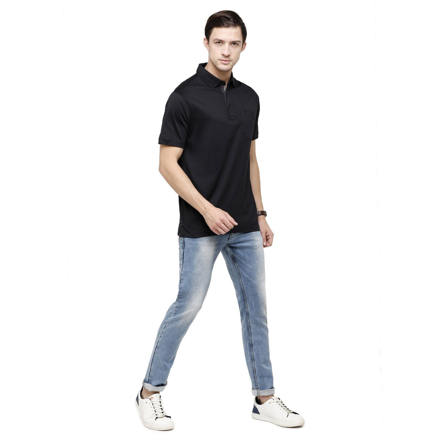 Classic Polo Mens Solid Slim Fit 98% Cotton 2% Lycra Dark Grey Fashion Denim ( CPDM2-08C-ICT-SL-LY_30INCH ) Jeans Classic Polo 