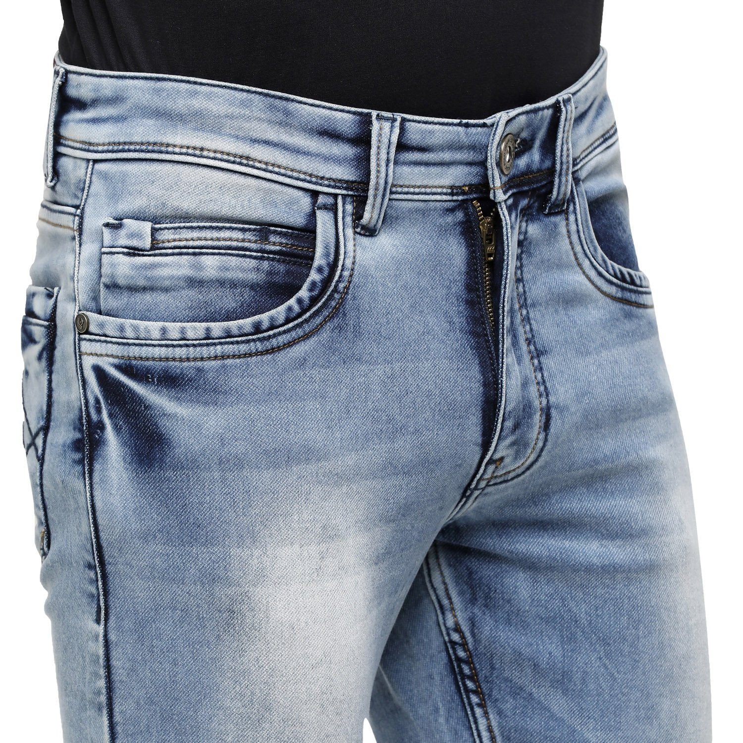 Classic Polo Mens Solid Slim Fit 98% Cotton 2% Lycra Dark Grey Fashion Denim ( CPDM2-08C-ICT-SL-LY_30INCH ) Jeans Classic Polo 
