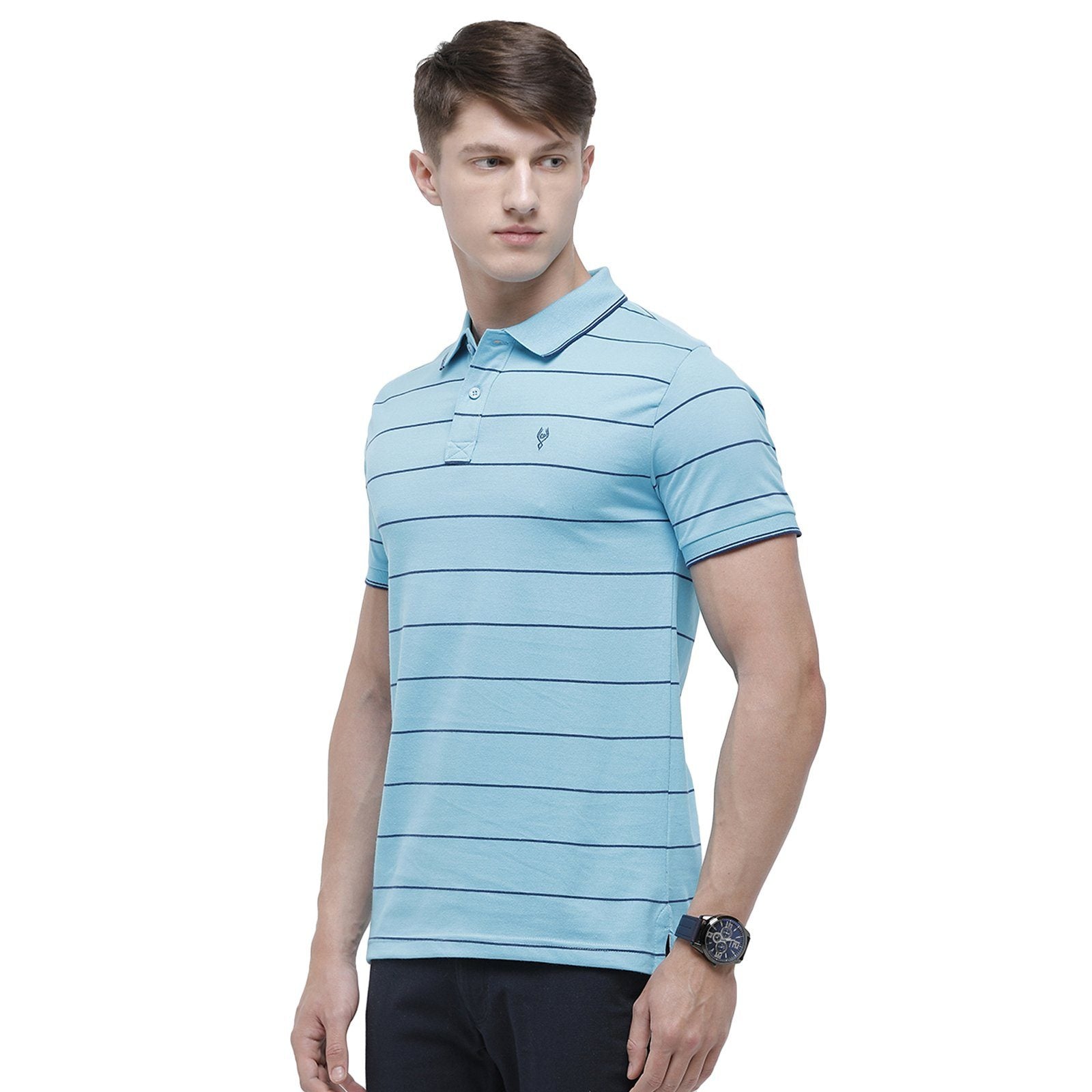 Classic polo Men's Polo Neck Half Sleeve Turquoise Cotton Slim Fit T-Shirt CPEG - 251 A SF P T-shirt Classic Polo 
