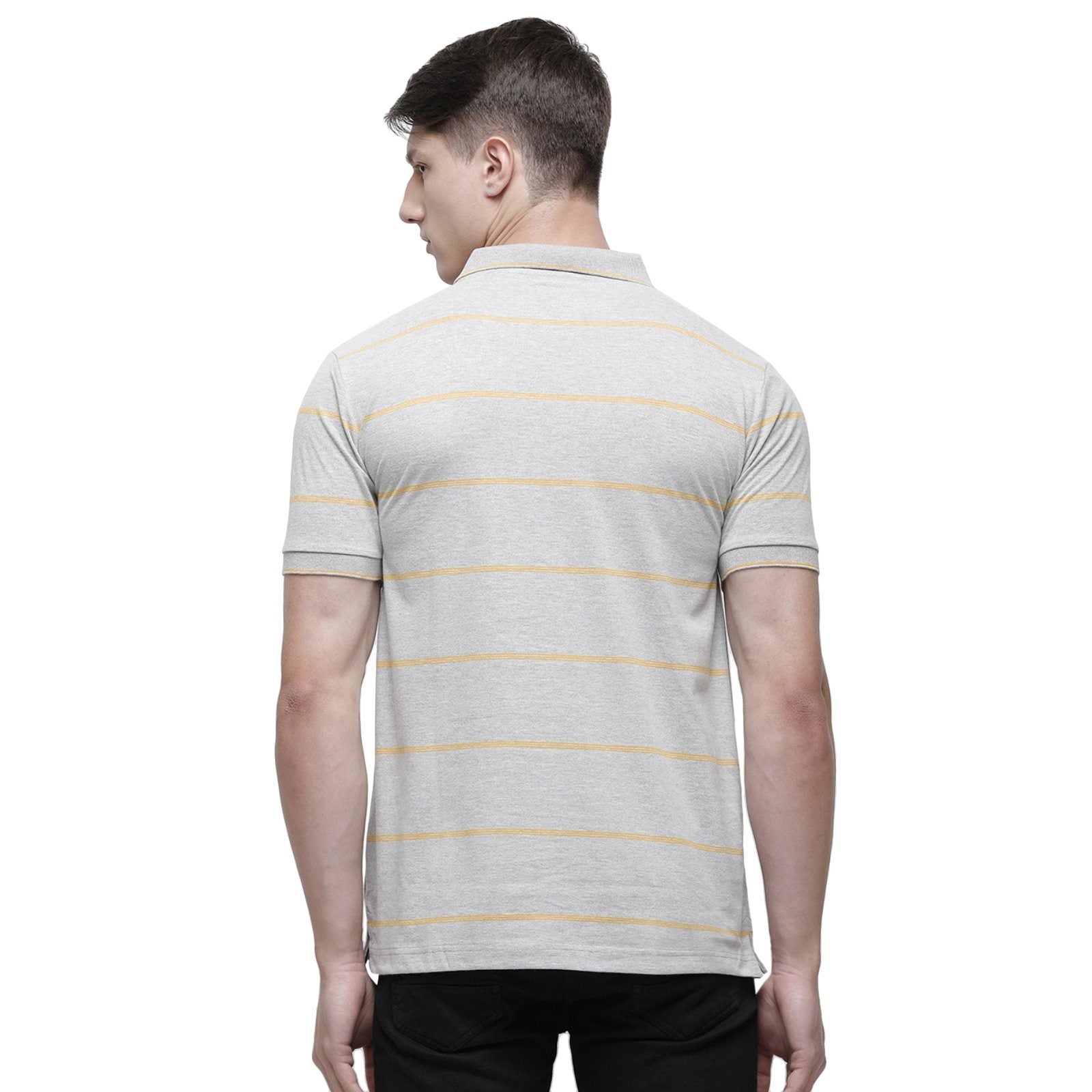 Classic polo Men's Polo Neck Half Sleeve Grey Mélange Cotton Slim Fit T-Shirt CPEG - 252 A SF P T-shirt Classic Polo 