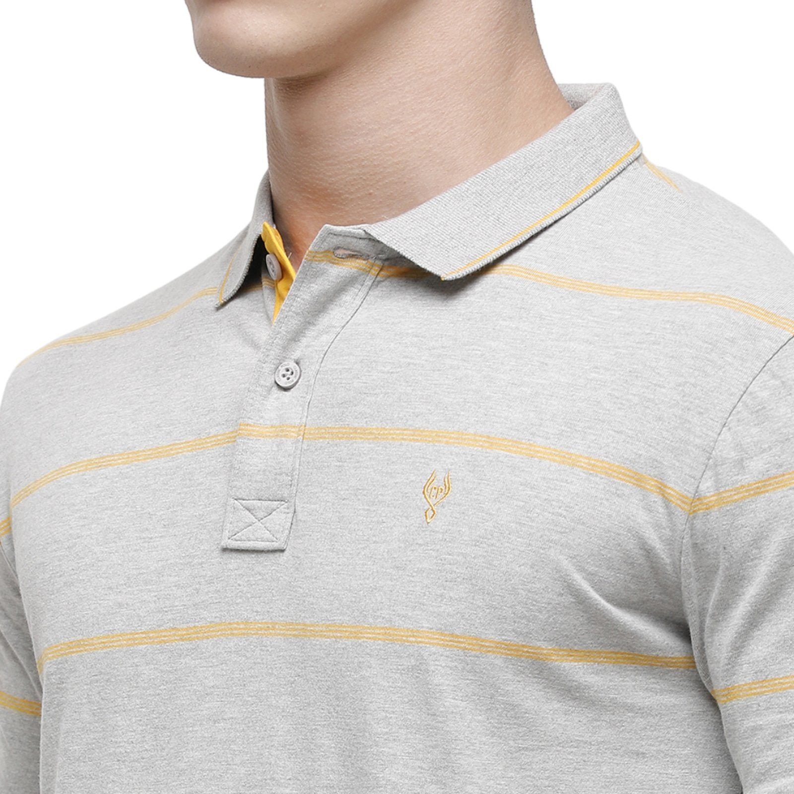 Classic polo Men's Polo Neck Half Sleeve Grey Mélange Cotton Slim Fit T-Shirt CPEG - 252 A SF P T-shirt Classic Polo 