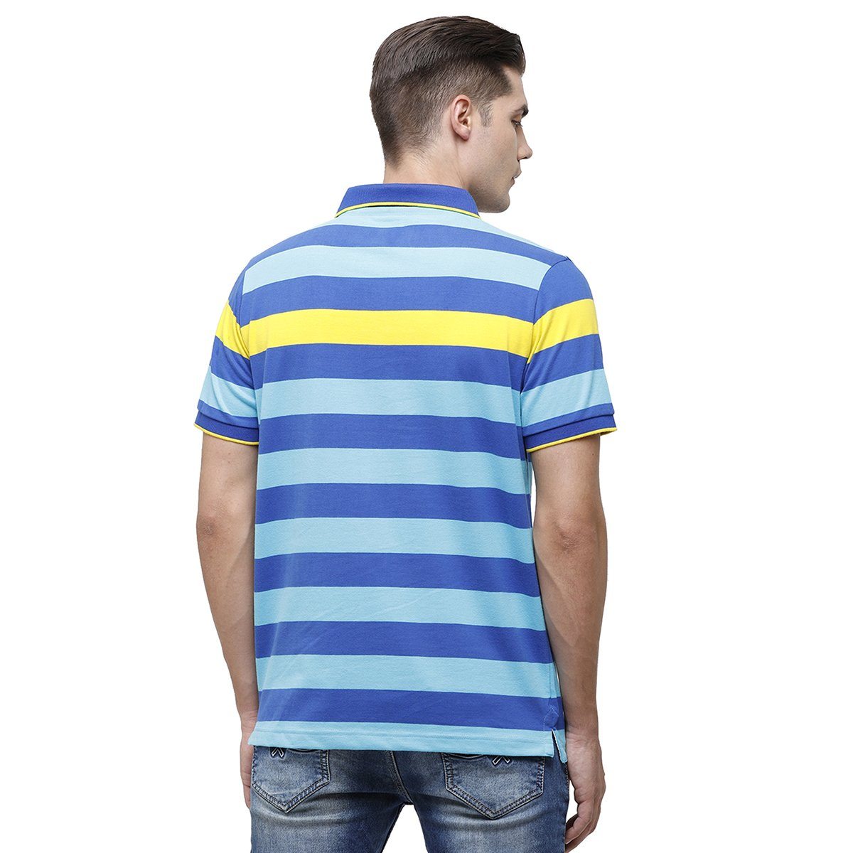 Classic Polo Mens Polo Collar Half Sleeve Multicolor Slim Fit Enriched Cotton T-shirt CPEG - 255 A SF P T-shirt Classic Polo 