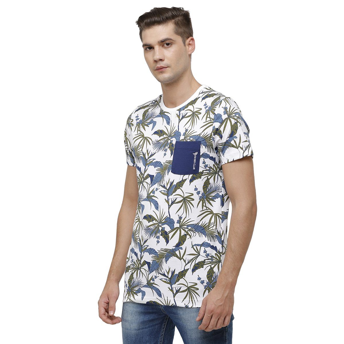 Swiss Club Mens Crew Neck Half Sleeve Multicolor Slim Fit Enriched Cotton T-shirt CUB - 32 A SF C T-shirt Swiss Club 