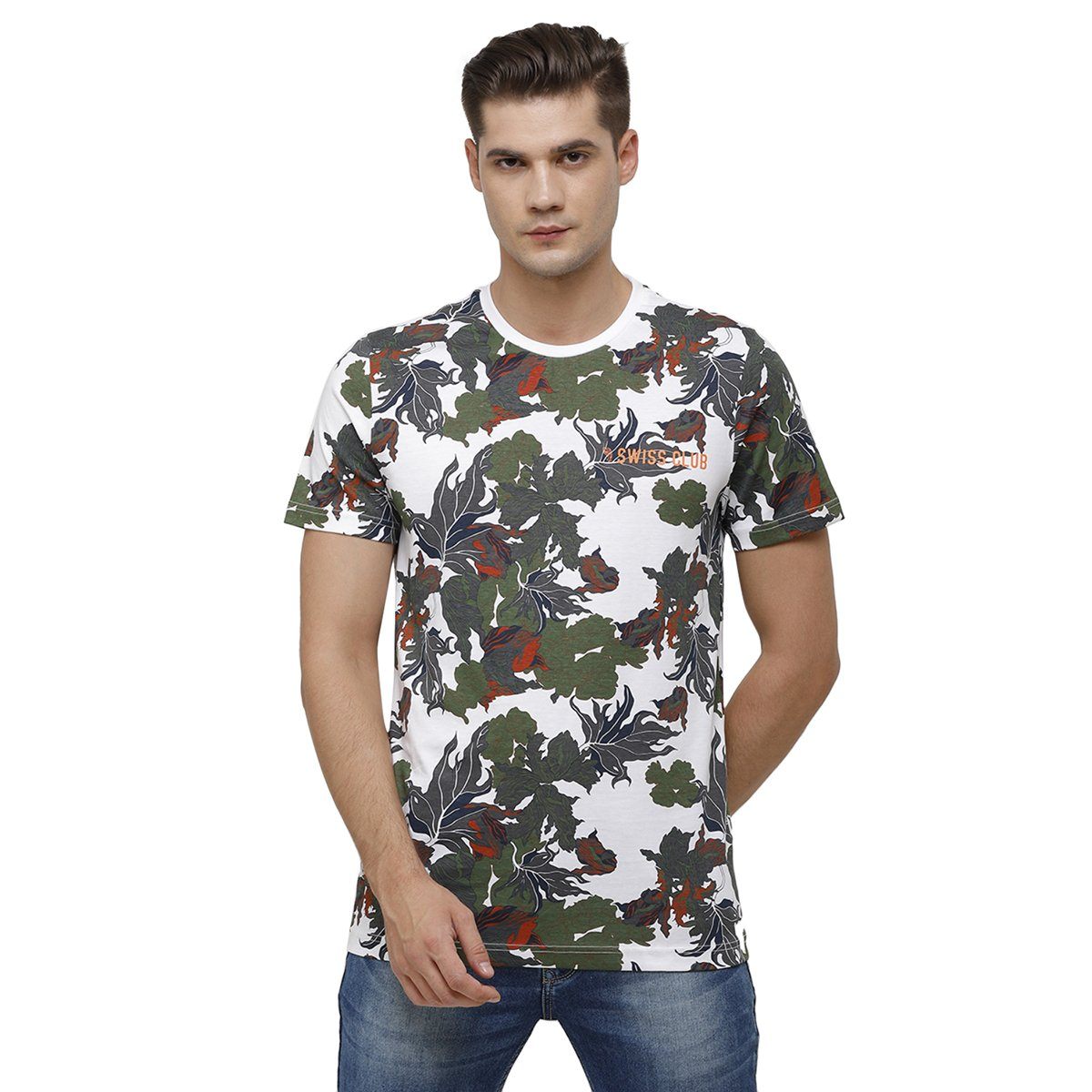 Swiss Club Men's Crew Neck Half Sleeve Multicolor Slim Fit Enriched Cotton T-shirt CUB - 33 A SF C T-shirt Swiss Club 