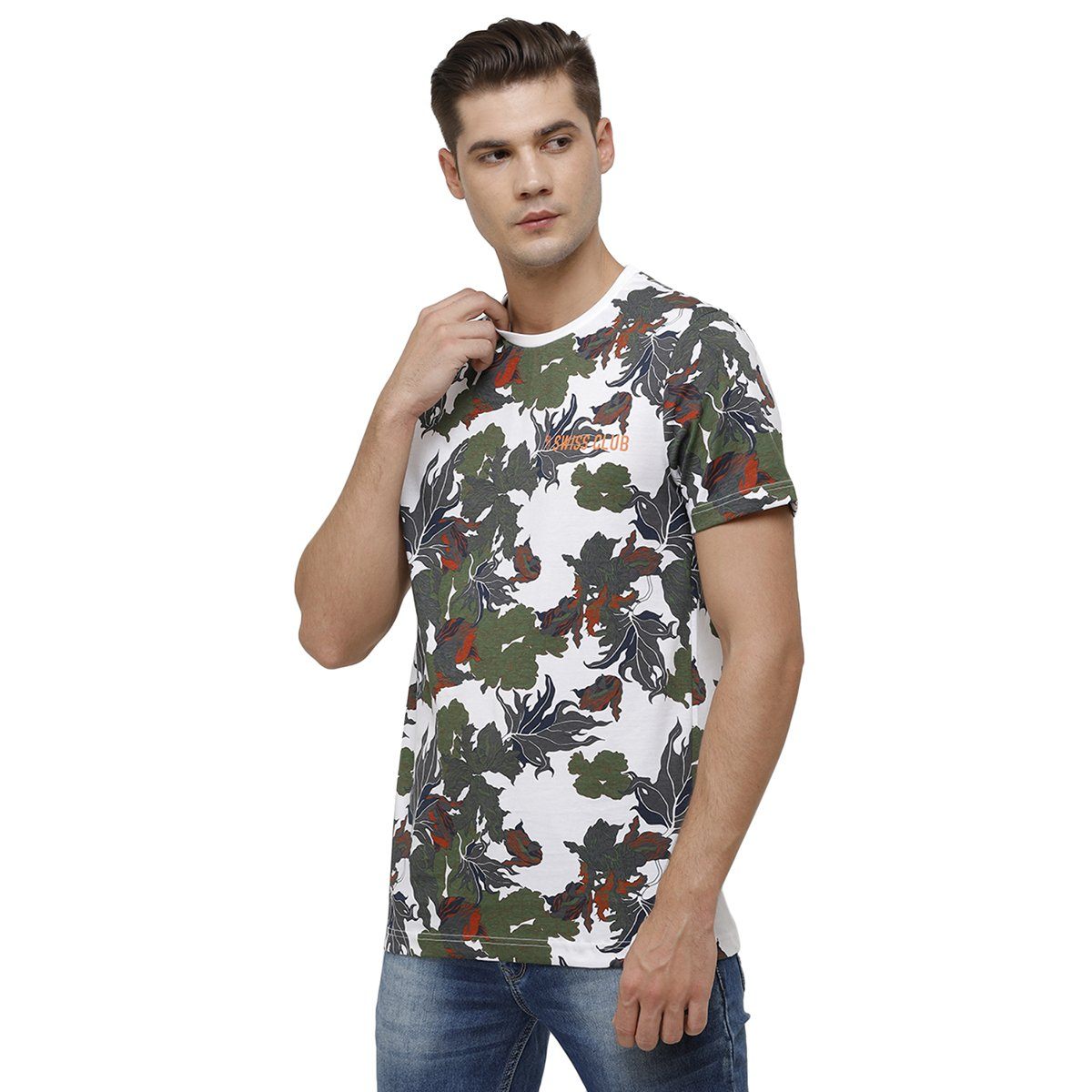 Swiss Club Men's Crew Neck Half Sleeve Multicolor Slim Fit Enriched Cotton T-shirt CUB - 33 A SF C T-shirt Swiss Club 