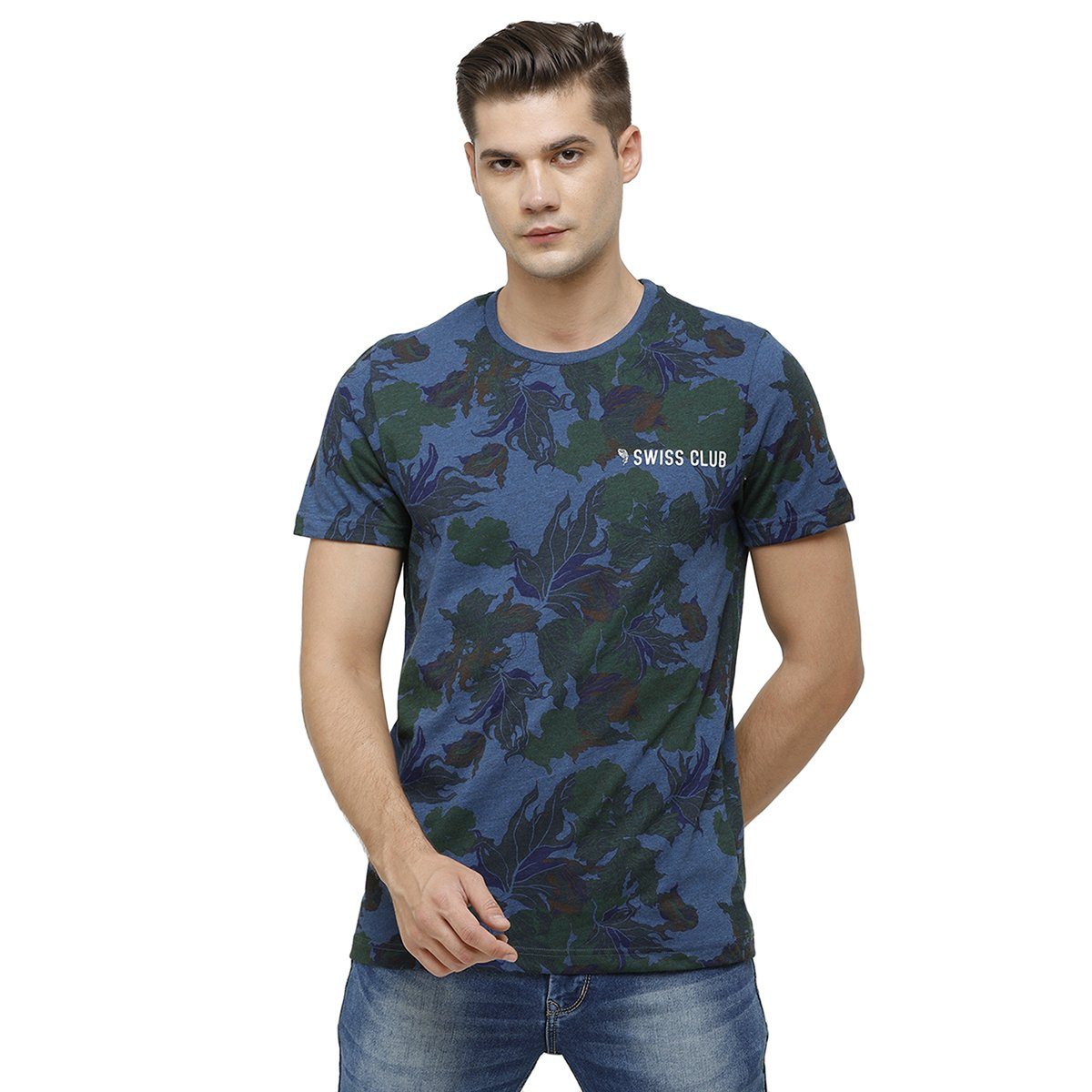Swiss Club Men's Crew Neck Half Sleeve Multicolor Slim Fit Enriched Cotton T-shirt CUB - 33 B SF C T-shirt Swiss Club 