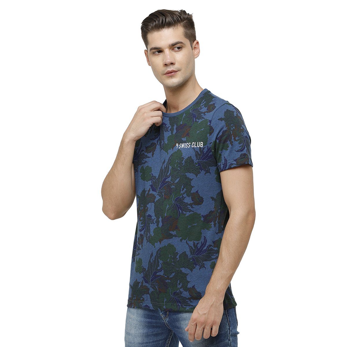 Swiss Club Men's Crew Neck Half Sleeve Multicolor Slim Fit Enriched Cotton T-shirt CUB - 33 B SF C T-shirt Swiss Club 