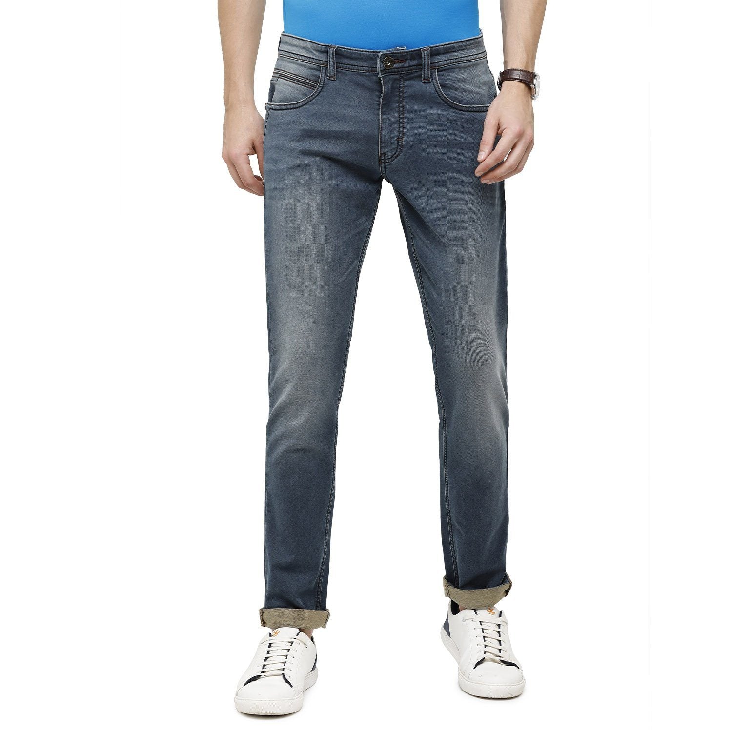 Swiss Club Mens Solid Skinny Fit 98% Cotton 2% Lycra Dark Blue Fashion Denim ( D-SC-16 B-DGR-SK-LY_30INCH ) Swiss Jeans Swiss Club 