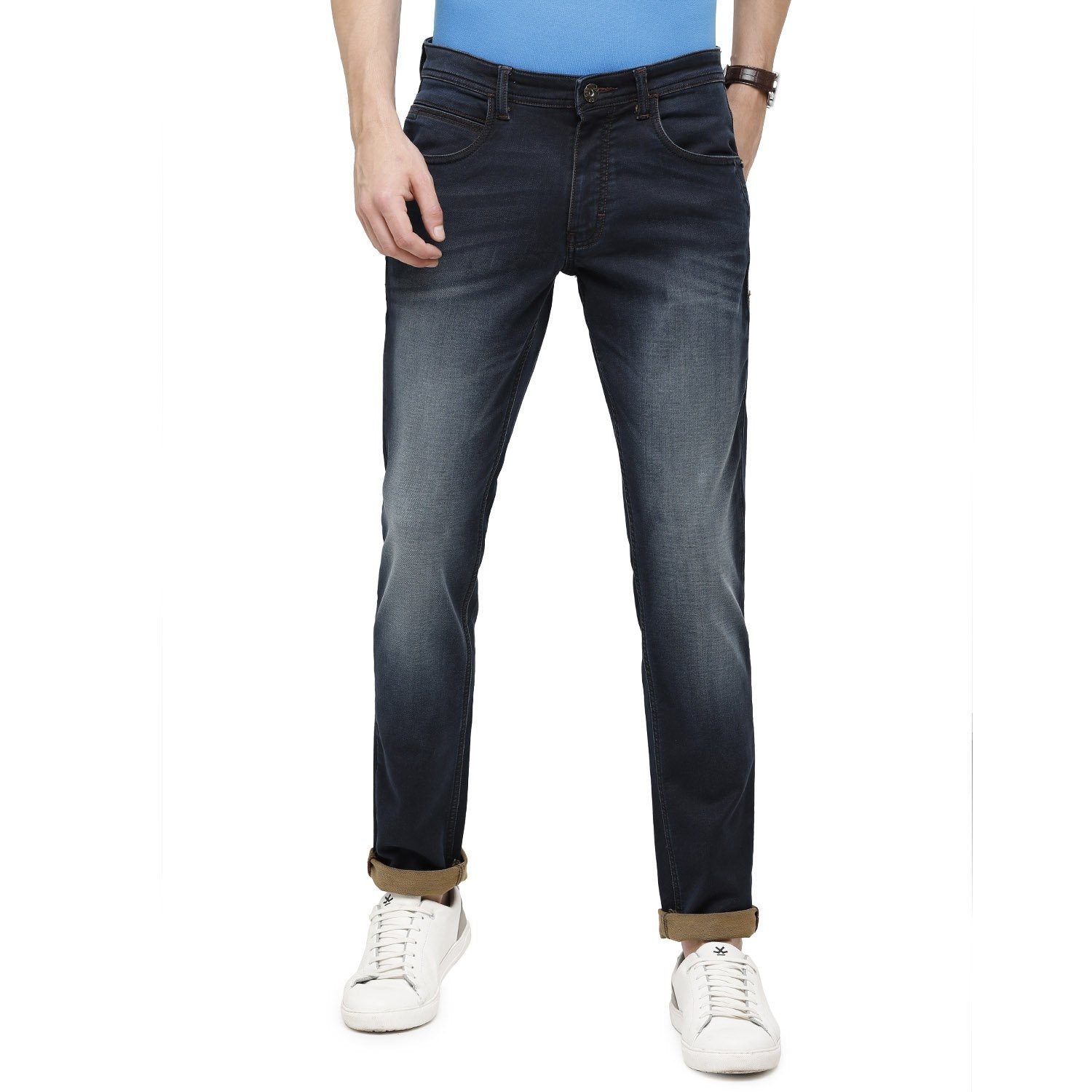 Swiss Club Mens Solid Skinny Fit 98% Cotton 2% Lycra Blue Fashion Denim ( D-SC-16 C-EGR-SK-LY_30INCH ) Swiss Jeans Swiss Club 