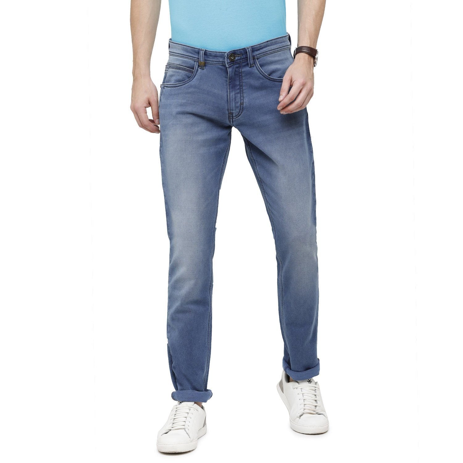 Swiss Club Mens Solid Skinny Fit 98% Cotton 2% Lycra Light Blue Fashion Denim ( D-SC-18 B-LBL-SK-LY_30INCH ) Swiss Jeans Swiss Club 