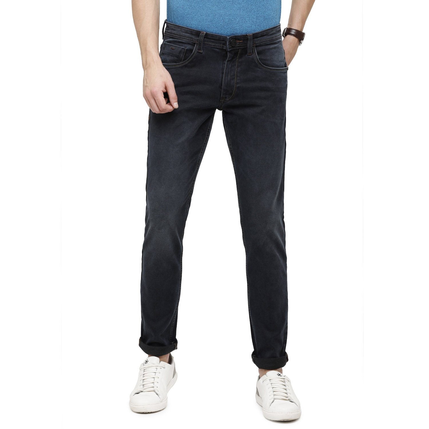 Swiss Club Mens Solid Skinny Fit 98% Cotton 2% Lycra Dark Blue Fashion Denim ( D-SC-19 A-RNS-SK-LY_30INCH ) Swiss Jeans Swiss Club 