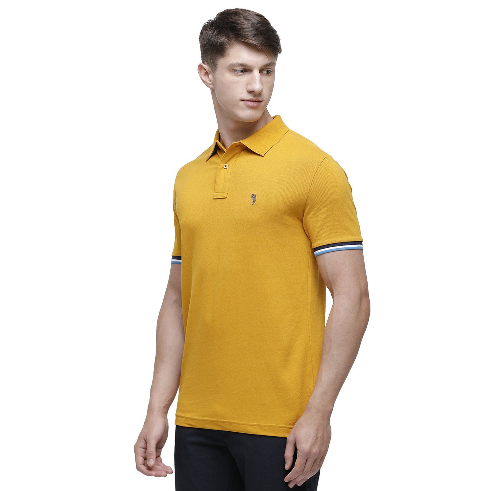 Swiss club Men's Round Neck Half Sleeve Mustard Cotton Slim Fit T-Shirt DELTA-G.YELLOW SF P T-shirt Swiss Club 