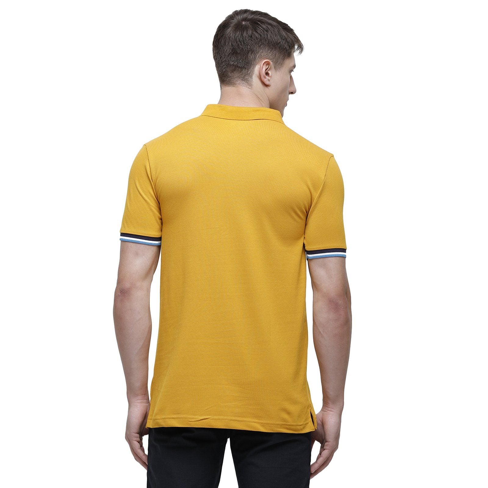 Swiss club Men's Round Neck Half Sleeve Mustard Cotton Slim Fit T-Shirt DELTA-G.YELLOW SF P T-shirt Swiss Club 