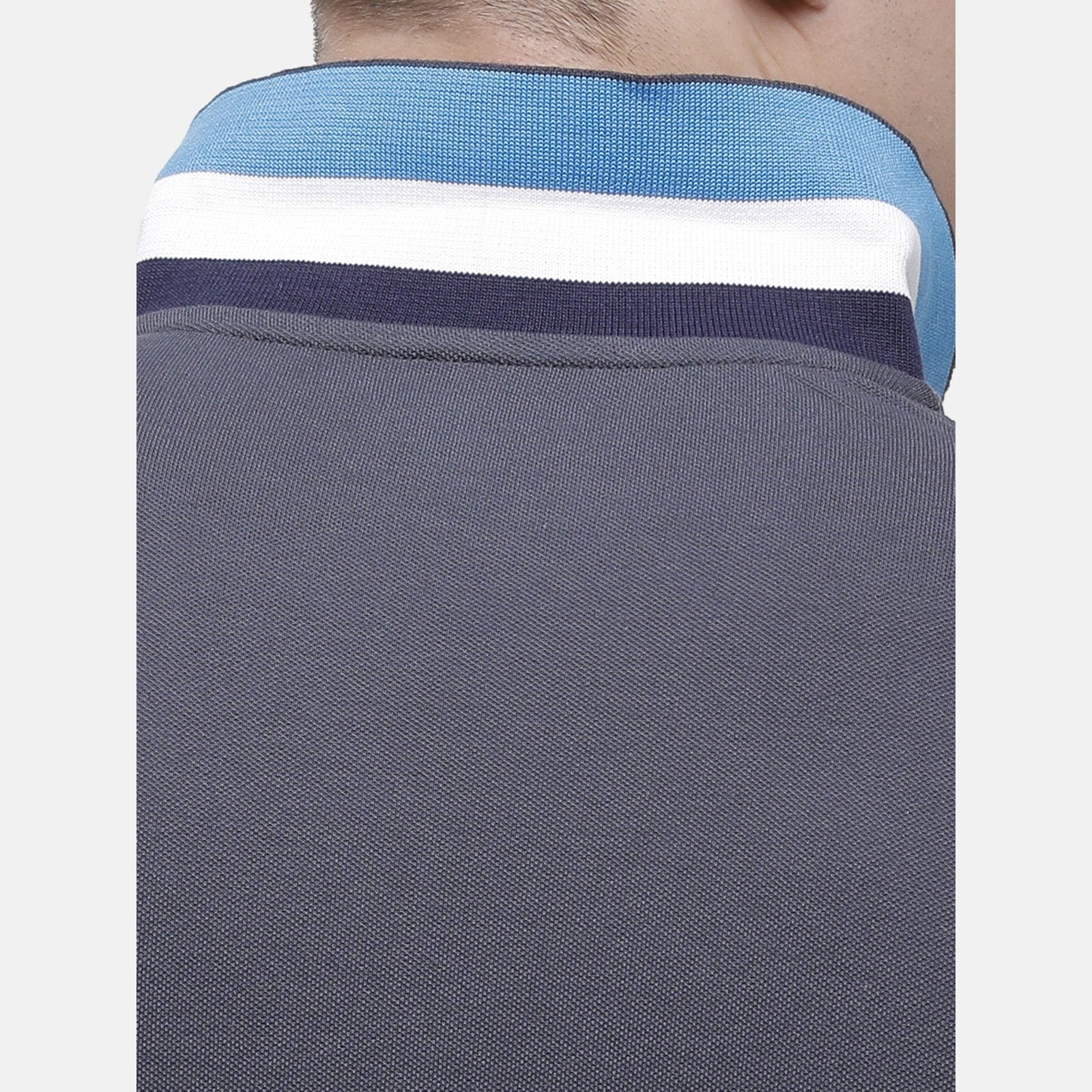 Swiss club Men's Round Neck Half Sleeve Dark Grey Cotton Slim Fit T-Shirt DELTA-INDIAN INK SF P T-shirt Swiss Club 