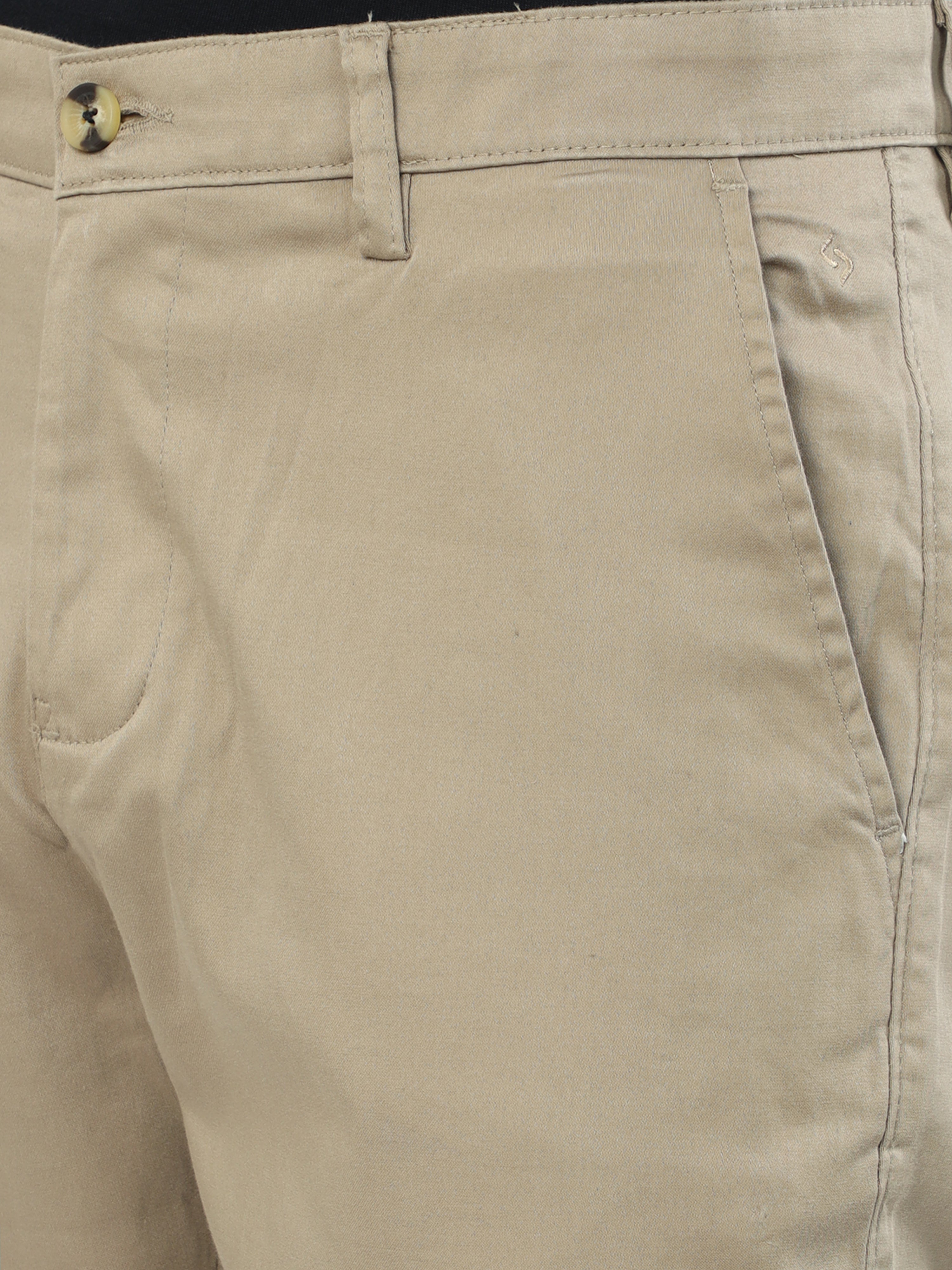 Classic Polo Men's   Moderate Fit Cotton Trousers | CR-TRS-SATIN-KHAKI MF LY