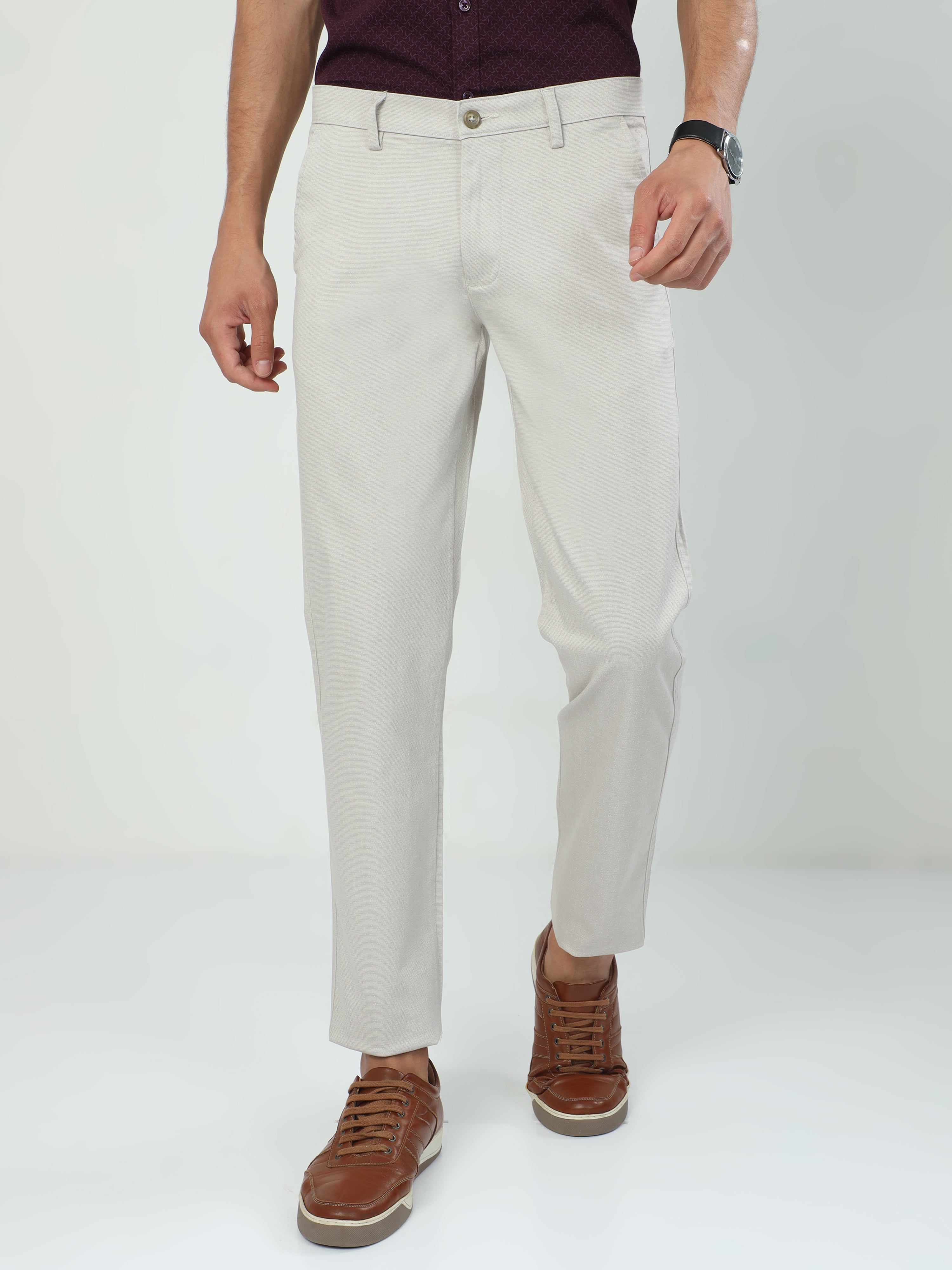 Classic Polo Men's   Slim Fit Cotton Trousers | TO2-08 A-CRE-SF-LY