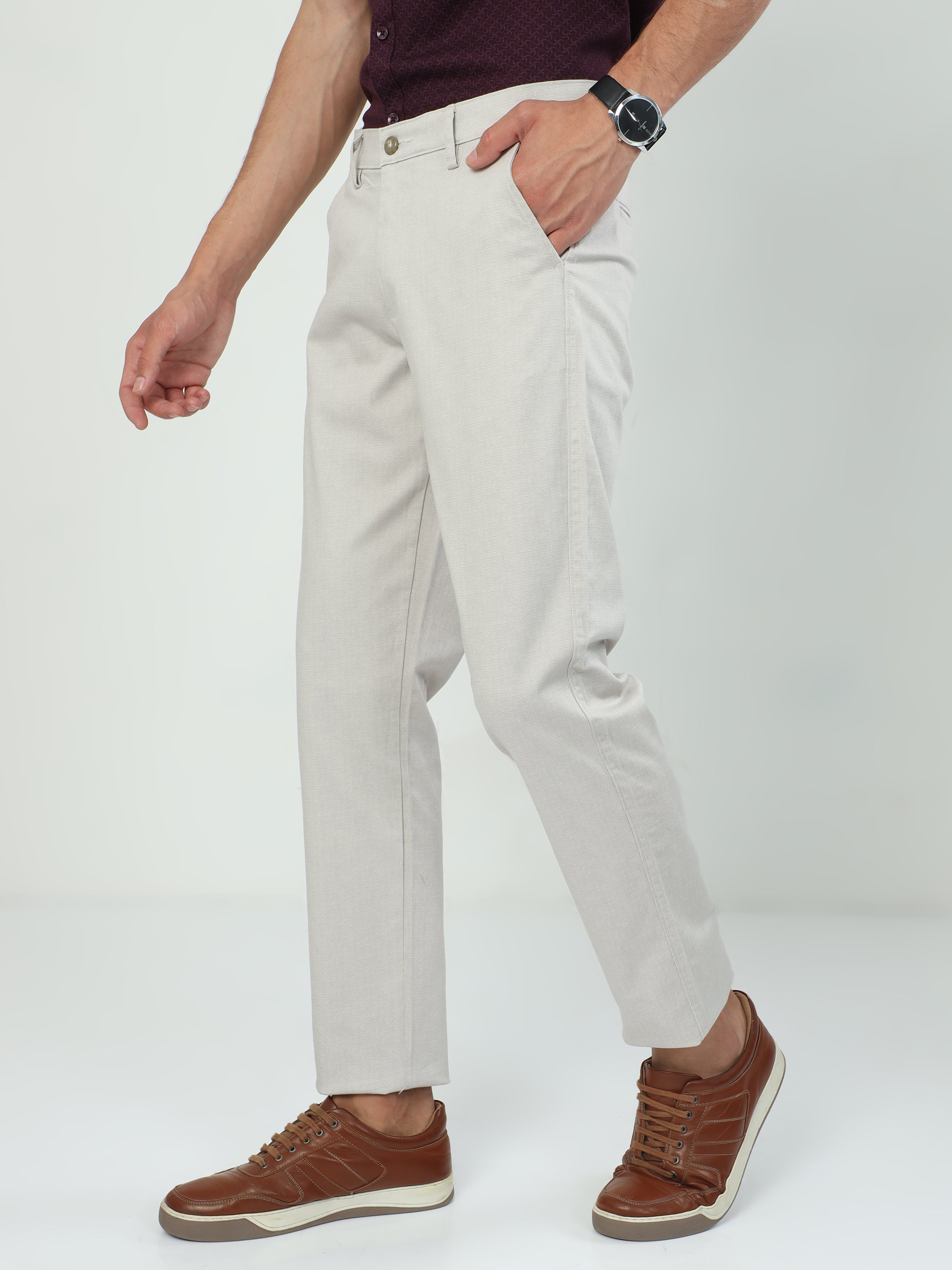 Classic Polo Men's   Slim Fit Cotton Trousers | TO2-08 A-CRE-SF-LY