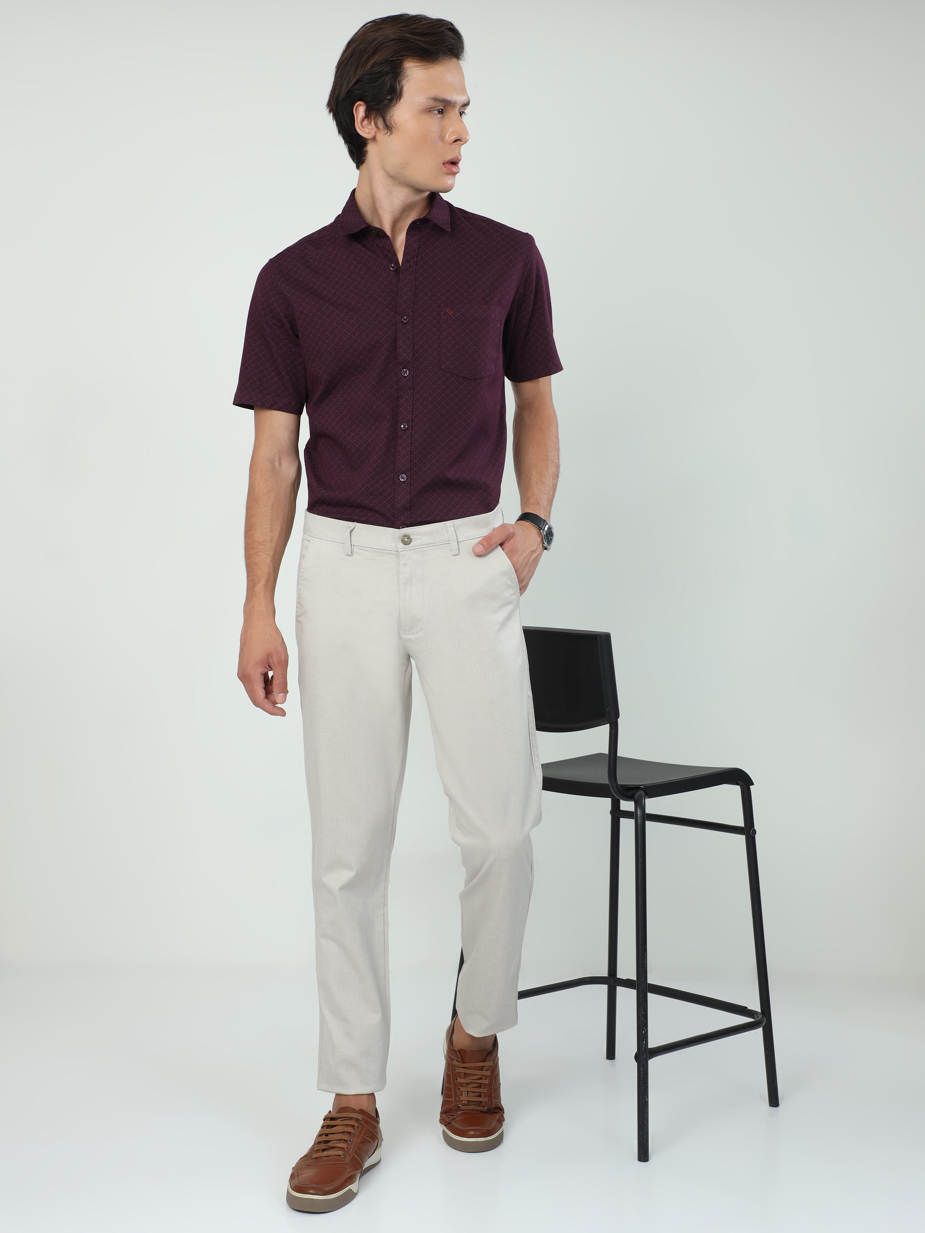Classic Polo Men's   Slim Fit Cotton Trousers | TO2-08 A-CRE-SF-LY