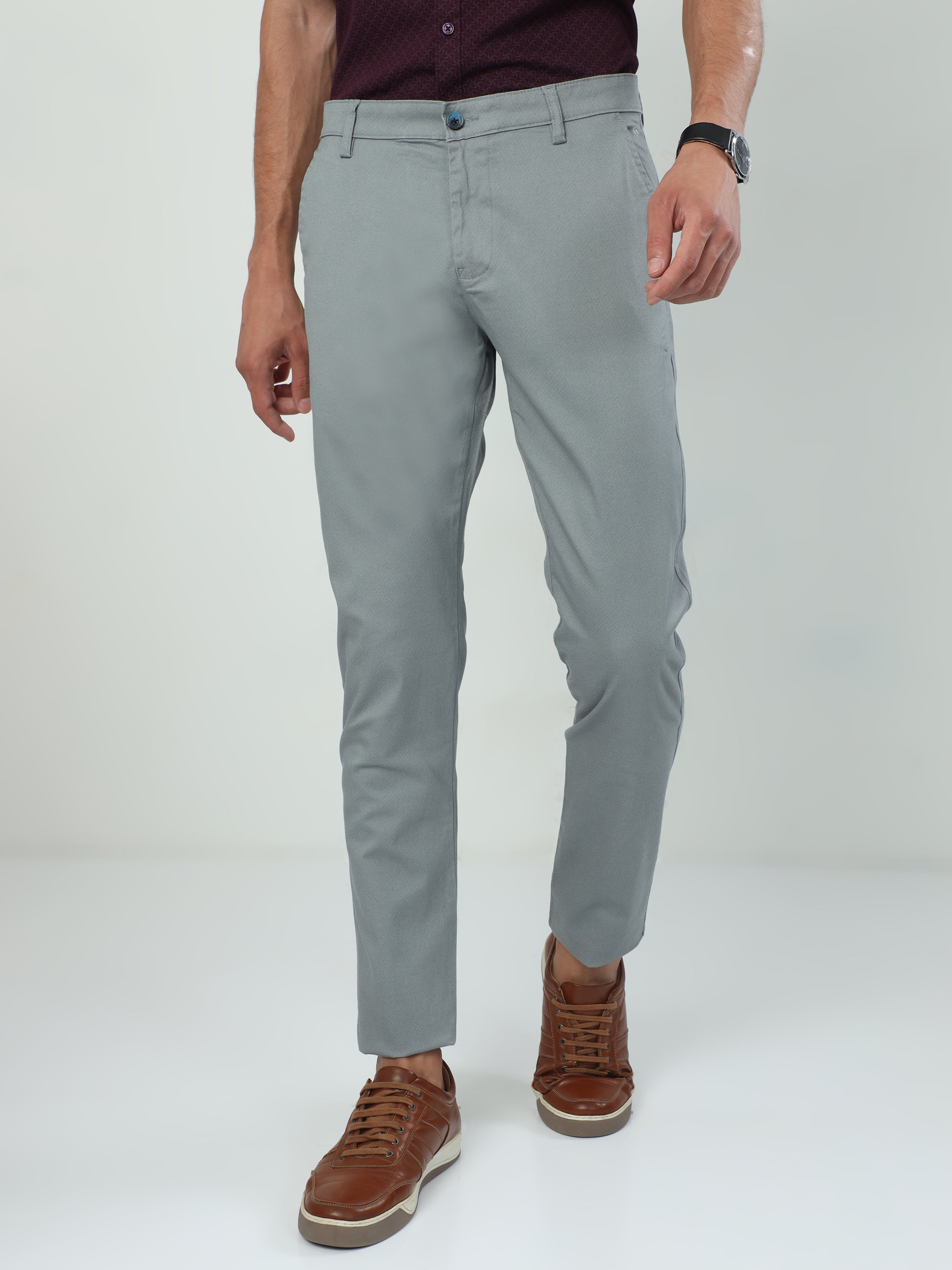 Classic Polo Men's   Moderate Fit Cotton Trousers | TO2-21 E-BLU-MF-LY