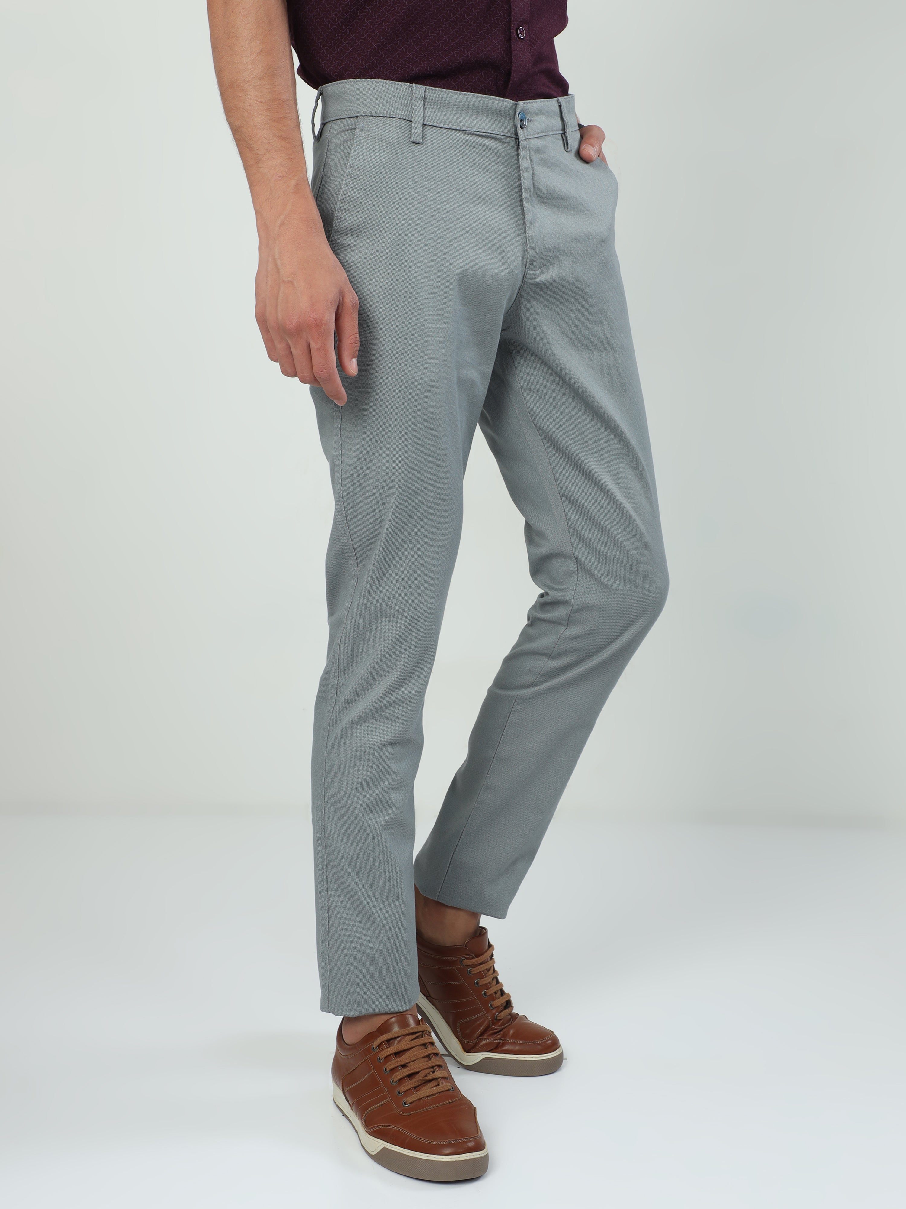 Classic Polo Men's   Moderate Fit Cotton Trousers | TO2-21 E-BLU-MF-LY