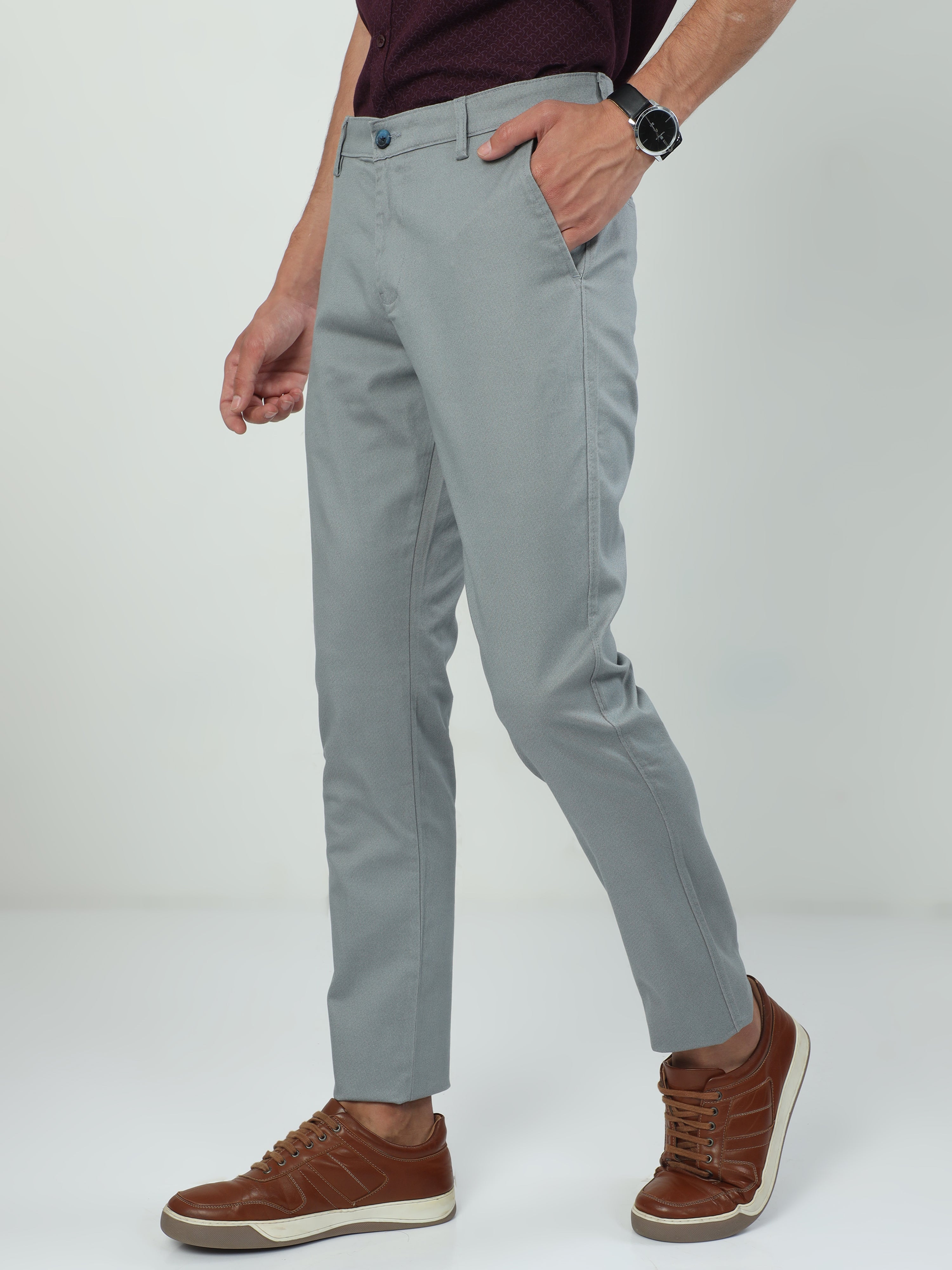 Classic Polo Men's   Moderate Fit Cotton Trousers | TO2-21 E-BLU-MF-LY