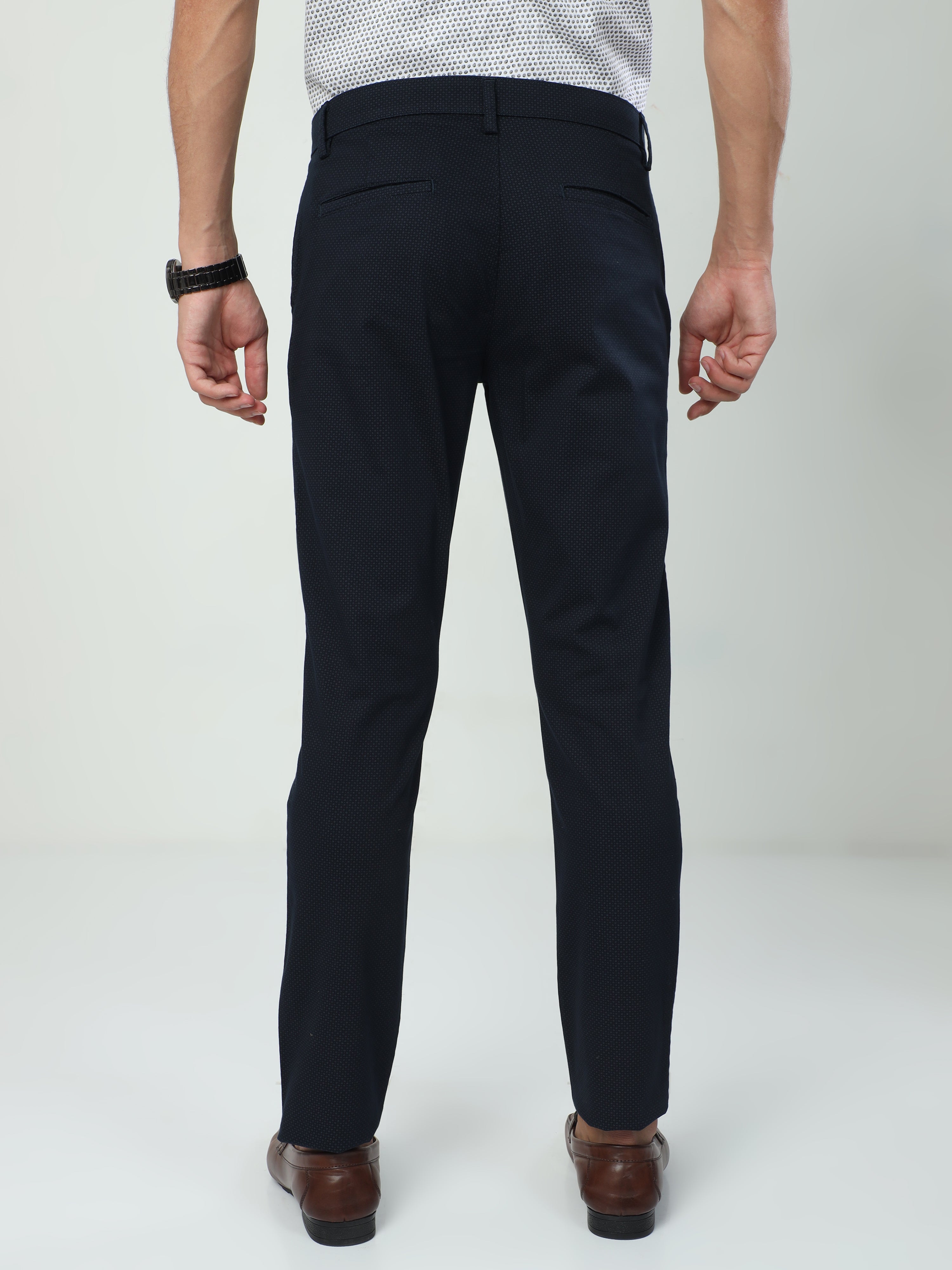 Classic Polo Men's   Moderate Fit Cotton Trousers | TO2-51 A-NVY-MF-LY