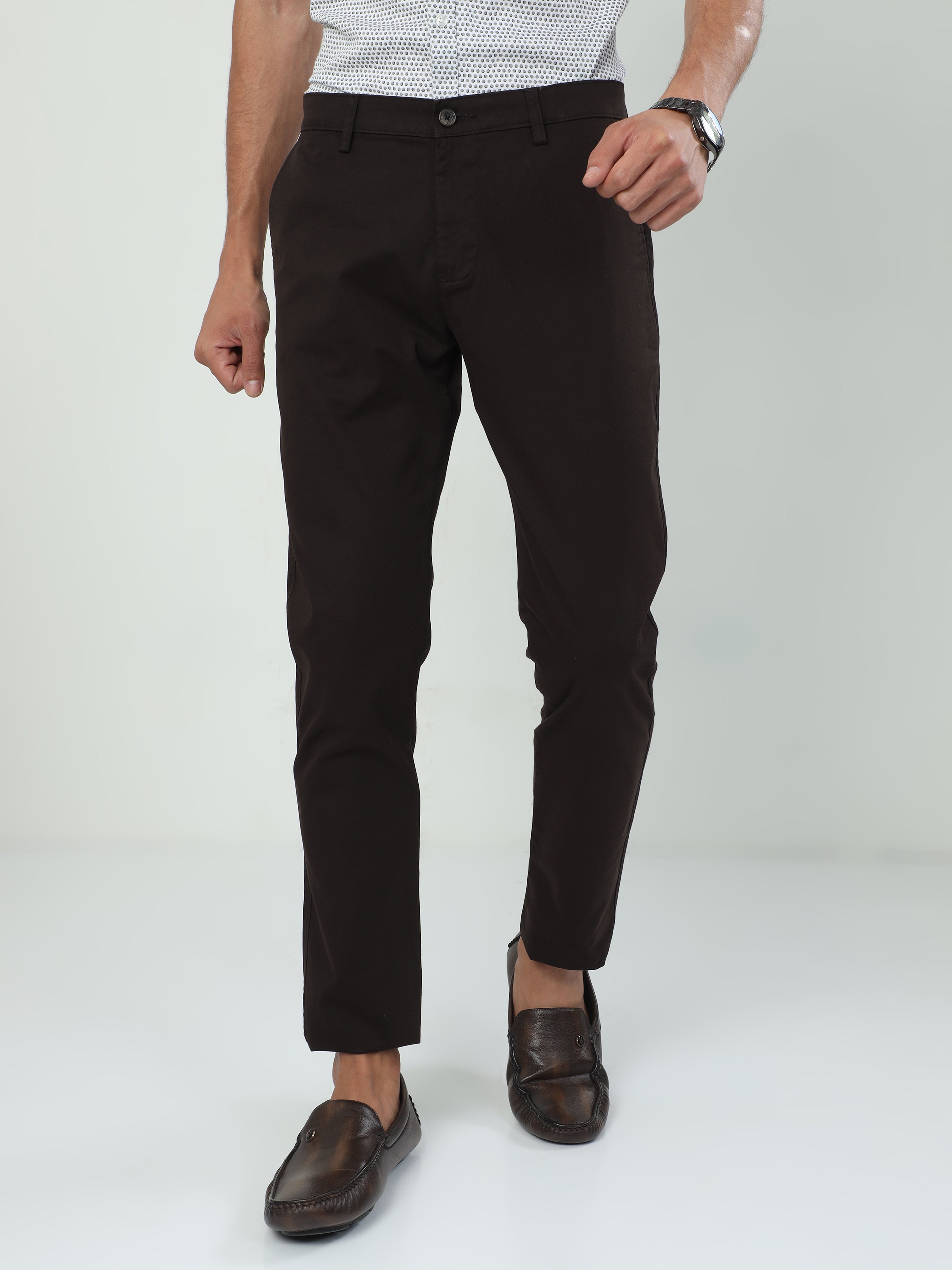Classic Polo Men's   Moderate Fit Cotton Trousers | TO2-52 B-COF-MF-LY