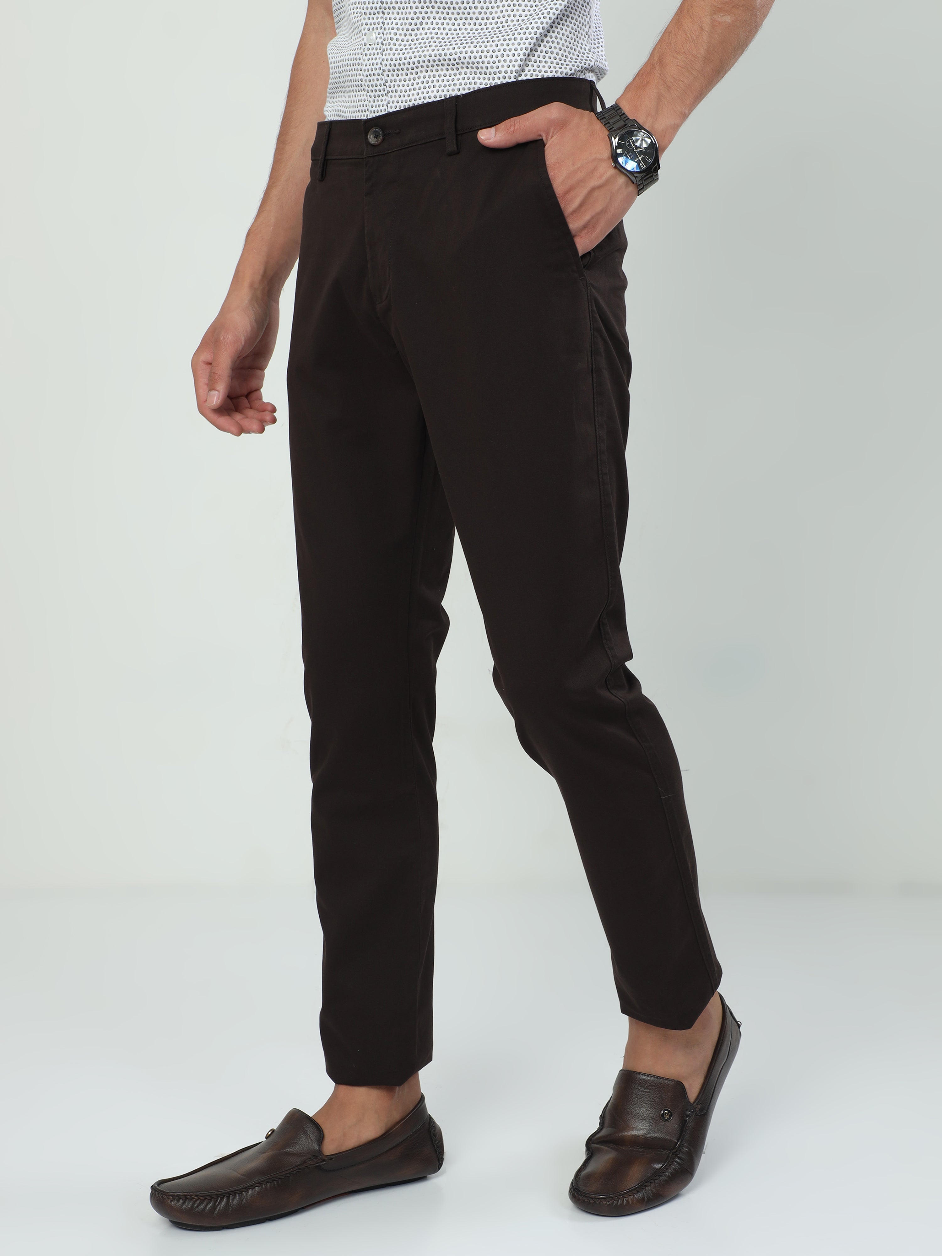 Classic Polo Men's   Moderate Fit Cotton Trousers | TO2-52 B-COF-MF-LY