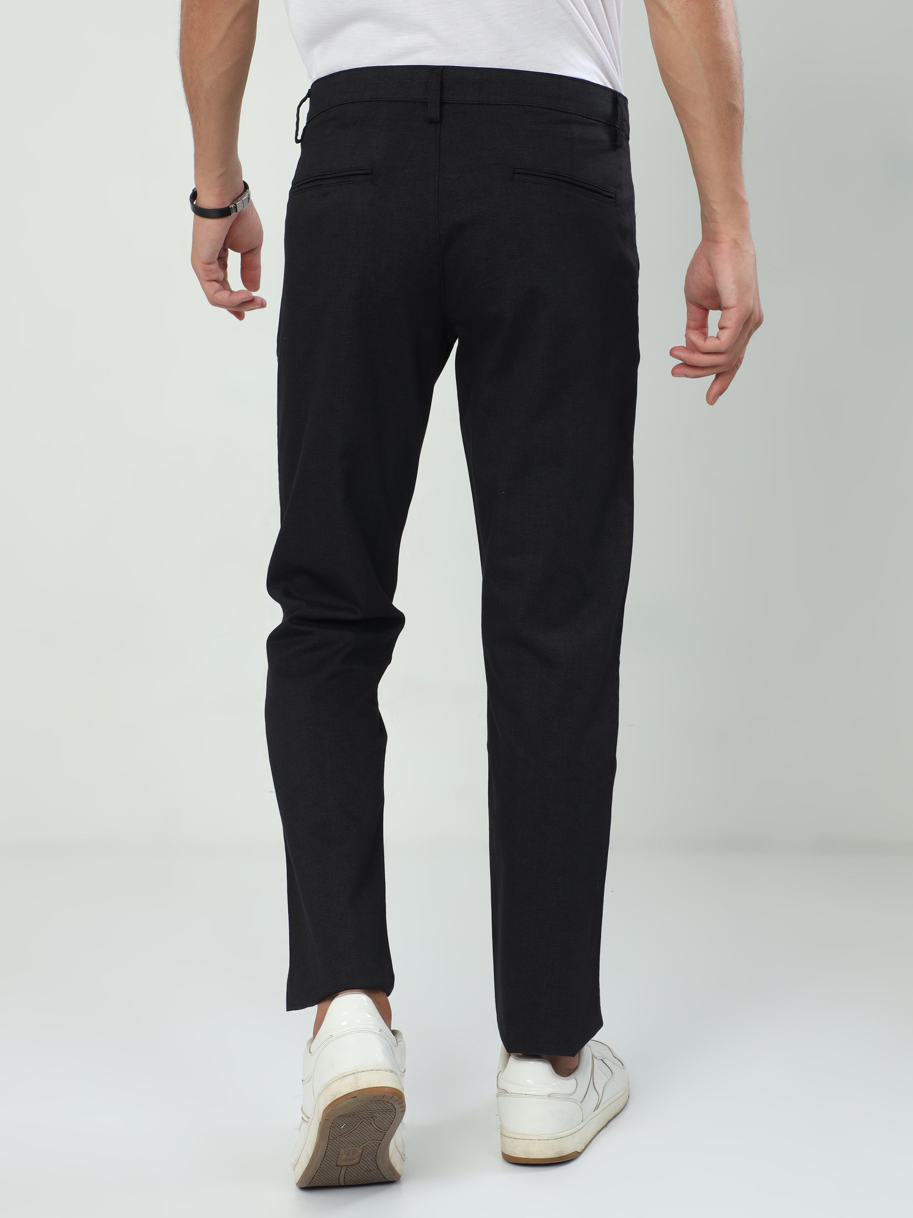 Classic Polo Men's   Slim Fit Cotton Trousers | TO2-08 C-BLK-SF-LY