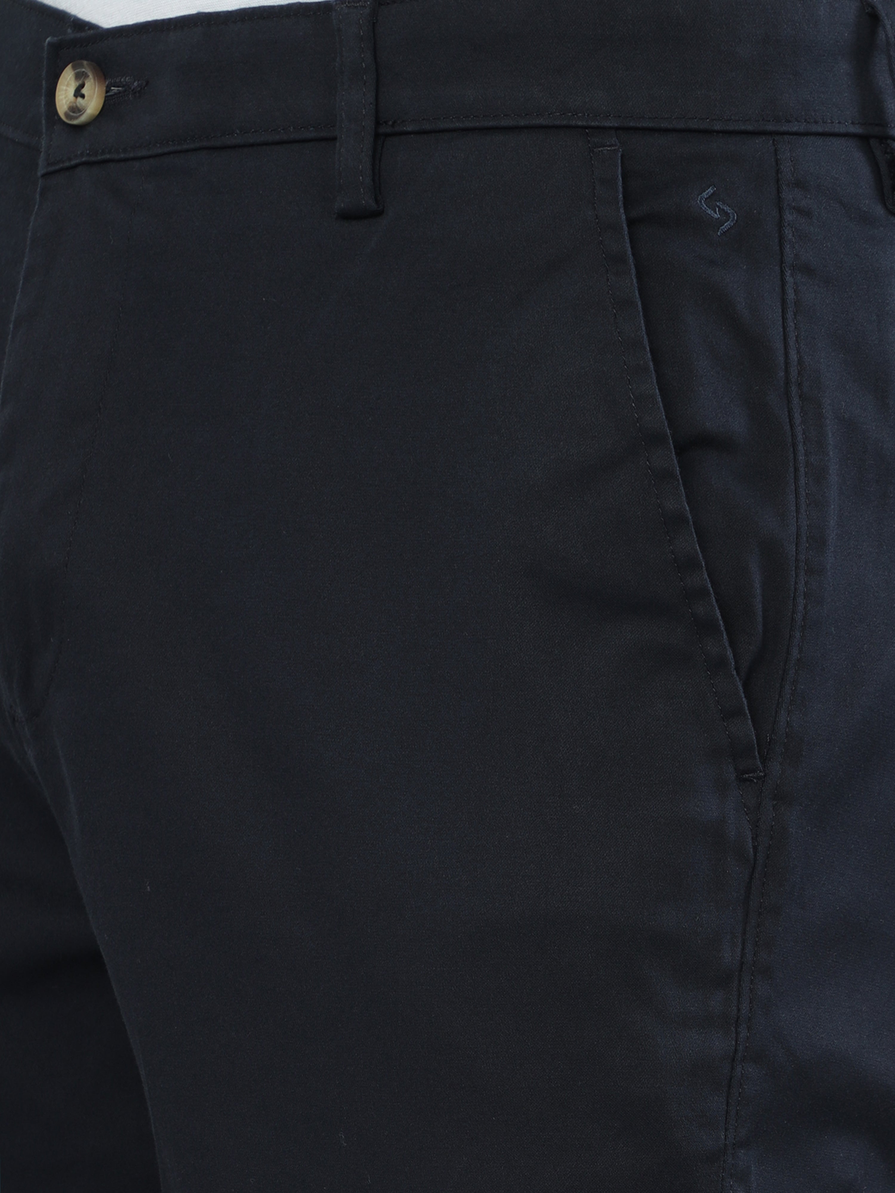 Classic Polo Men's   Moderate Fit Cotton Trousers | CR-TRS-SATIN-NAVY MF LY