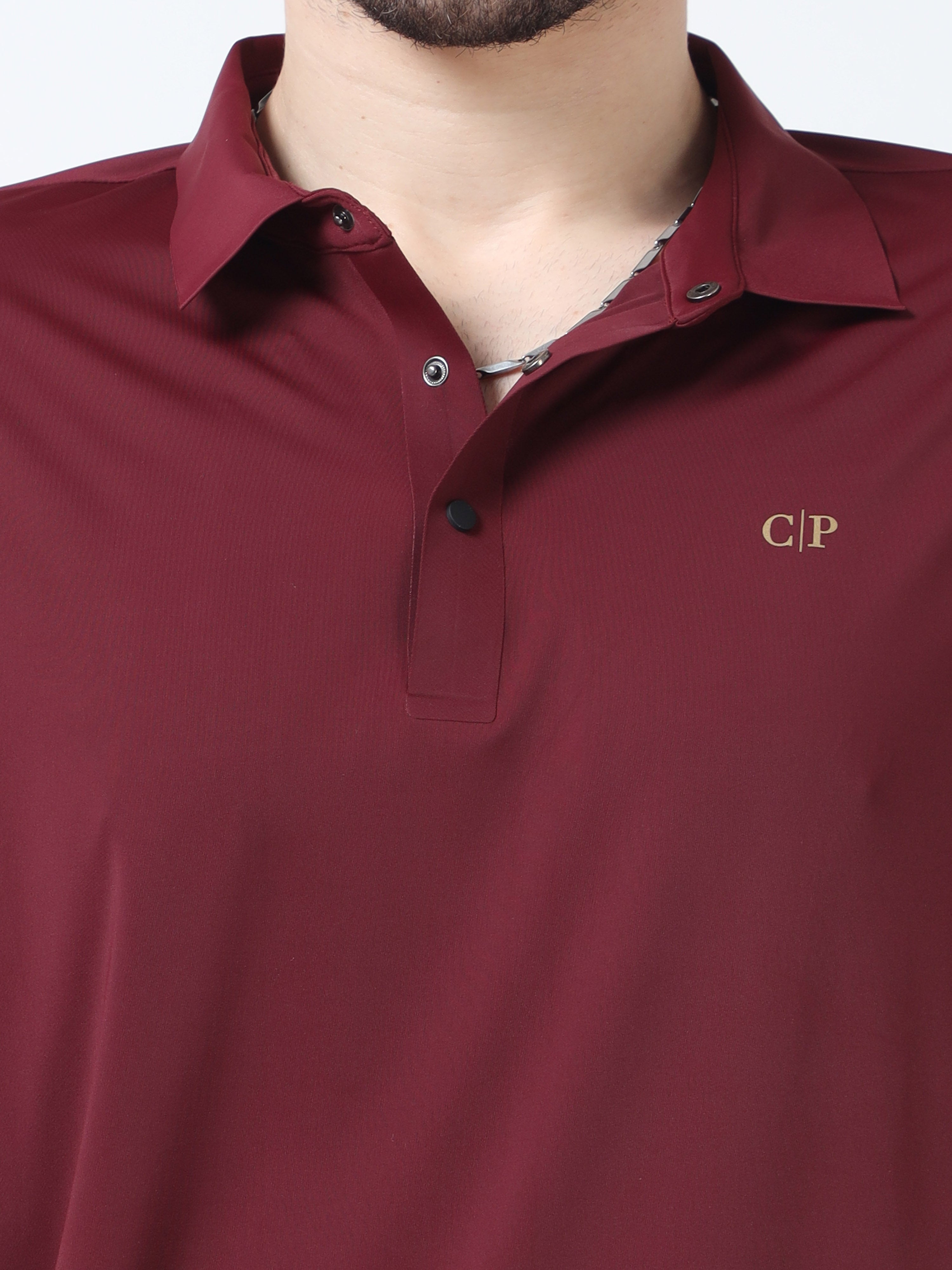 Classic Polo Men's Casual Solid Burgundy Half Sleeve T-Shirt | UNICO - 115 SF P