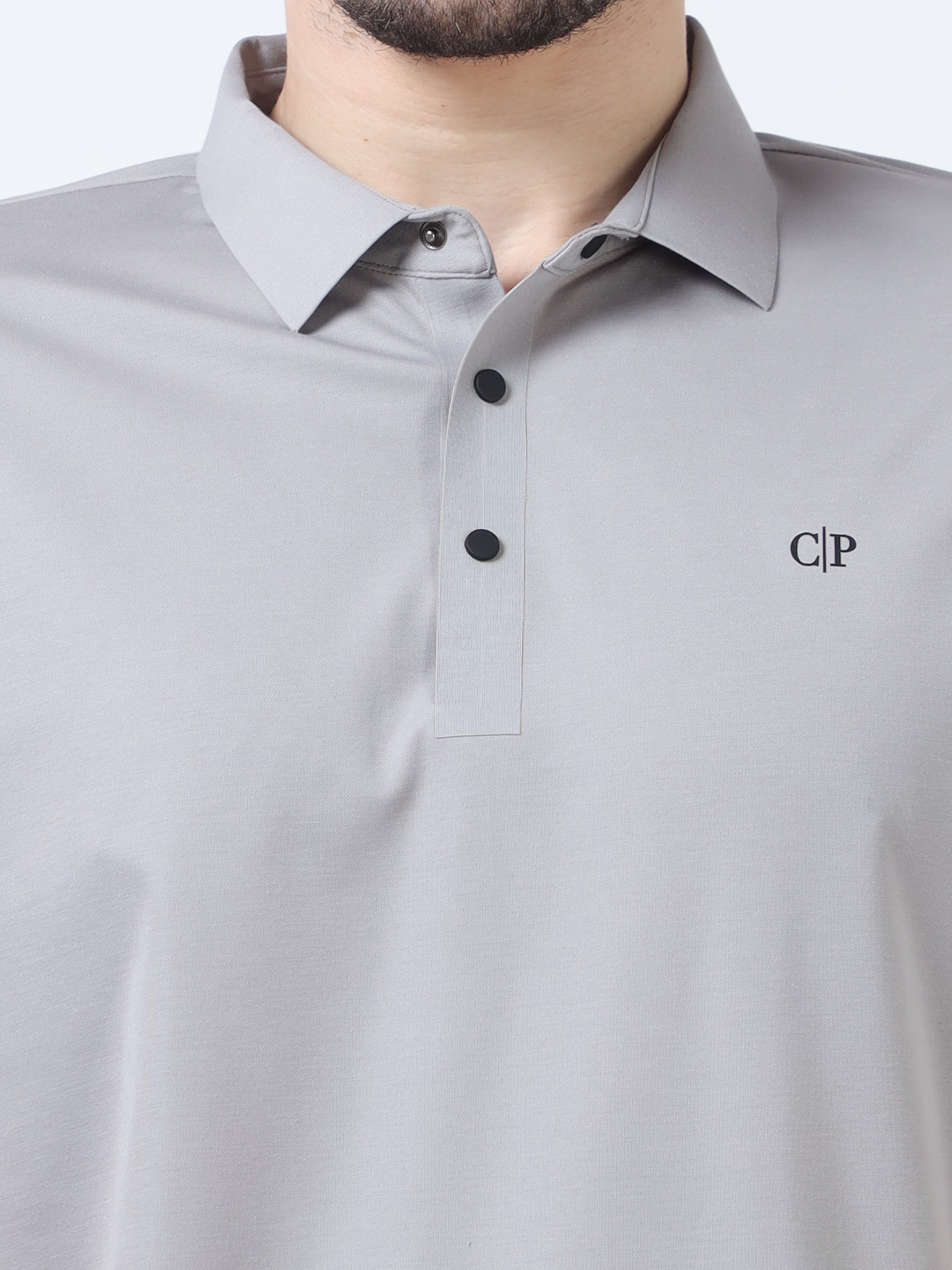 Classic Polo Men's Casual Solid Lt.Grey Half Sleeve T-Shirt | UNICO - 89 B SF P