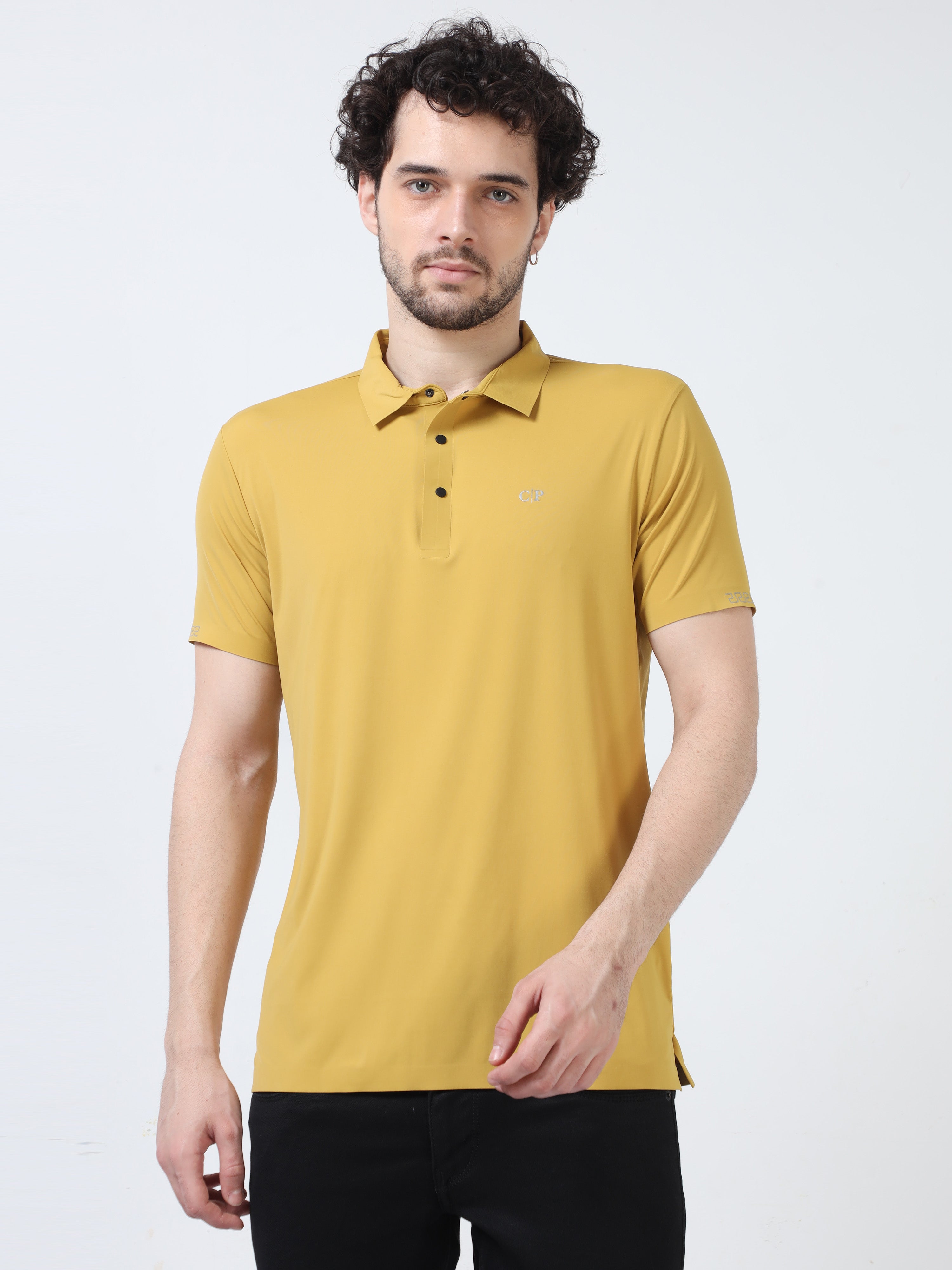 Classic Polo Men's Casual Solid Mustard Half Sleeve T-Shirt | UNICO - 104 SF P