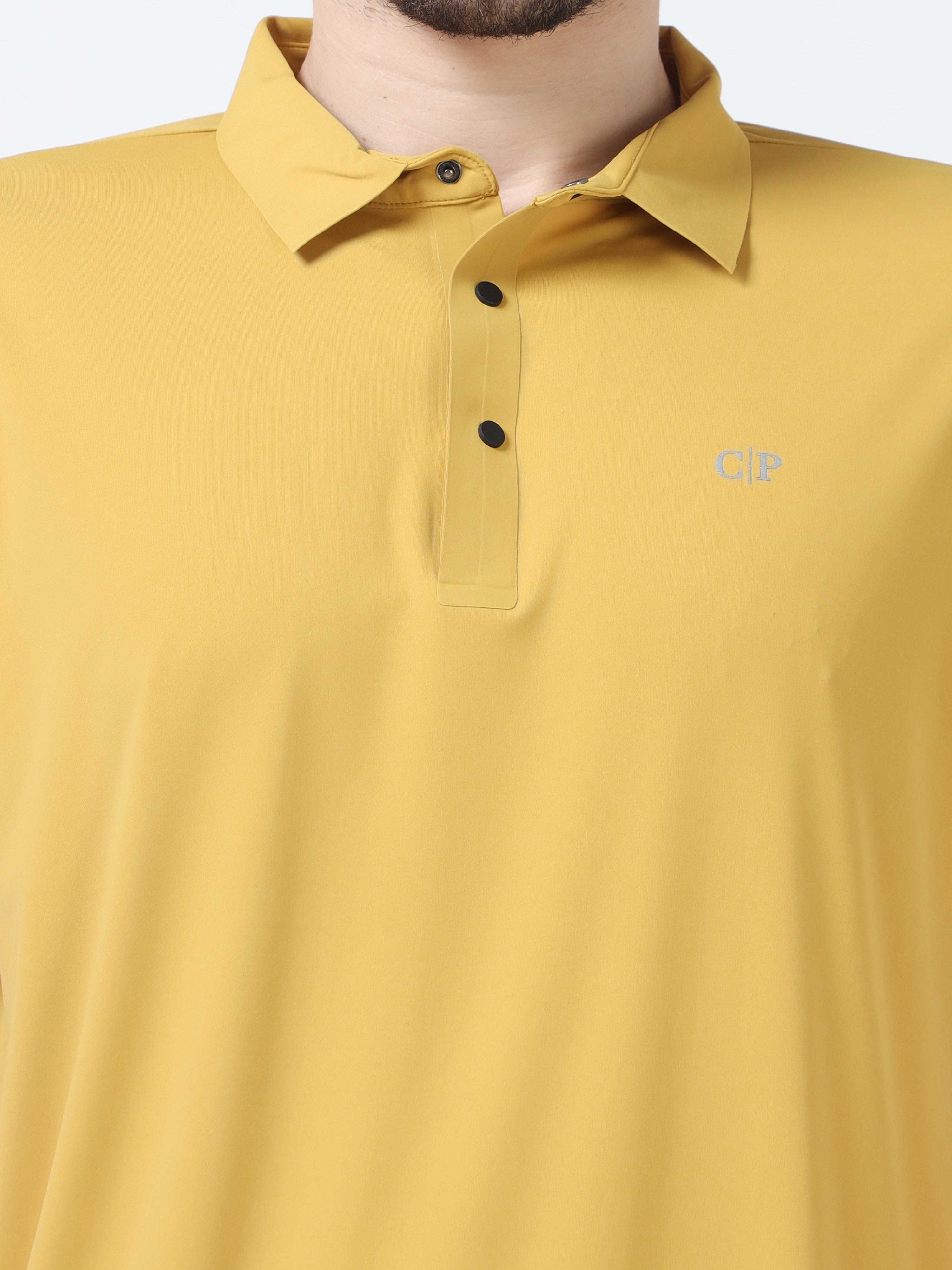 Classic Polo Men's Casual Solid Mustard Half Sleeve T-Shirt | UNICO - 104 SF P
