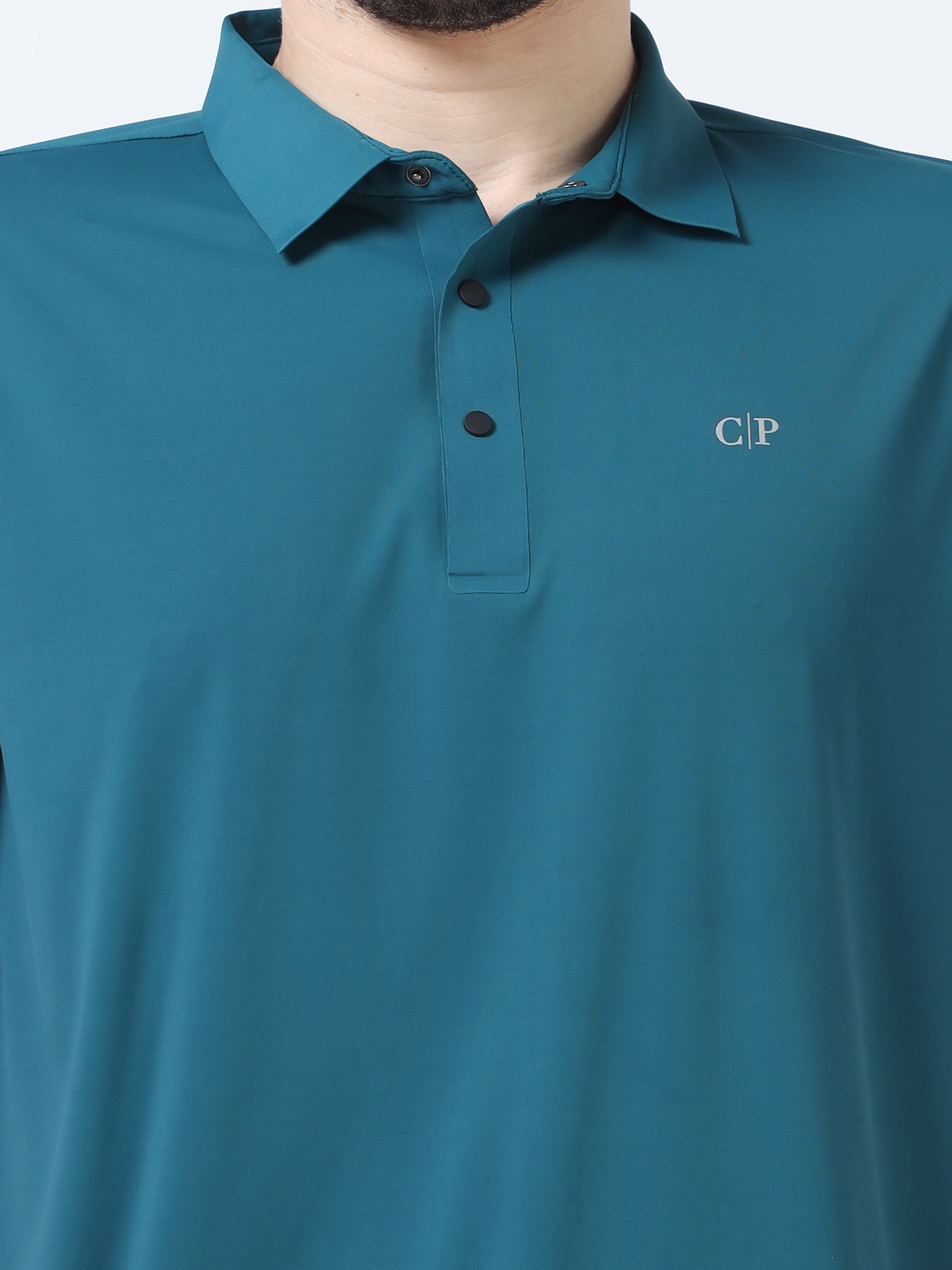 Classic Polo Men's Casual Solid Teal Half Sleeve T-Shirt | UNICO - 106 SF P