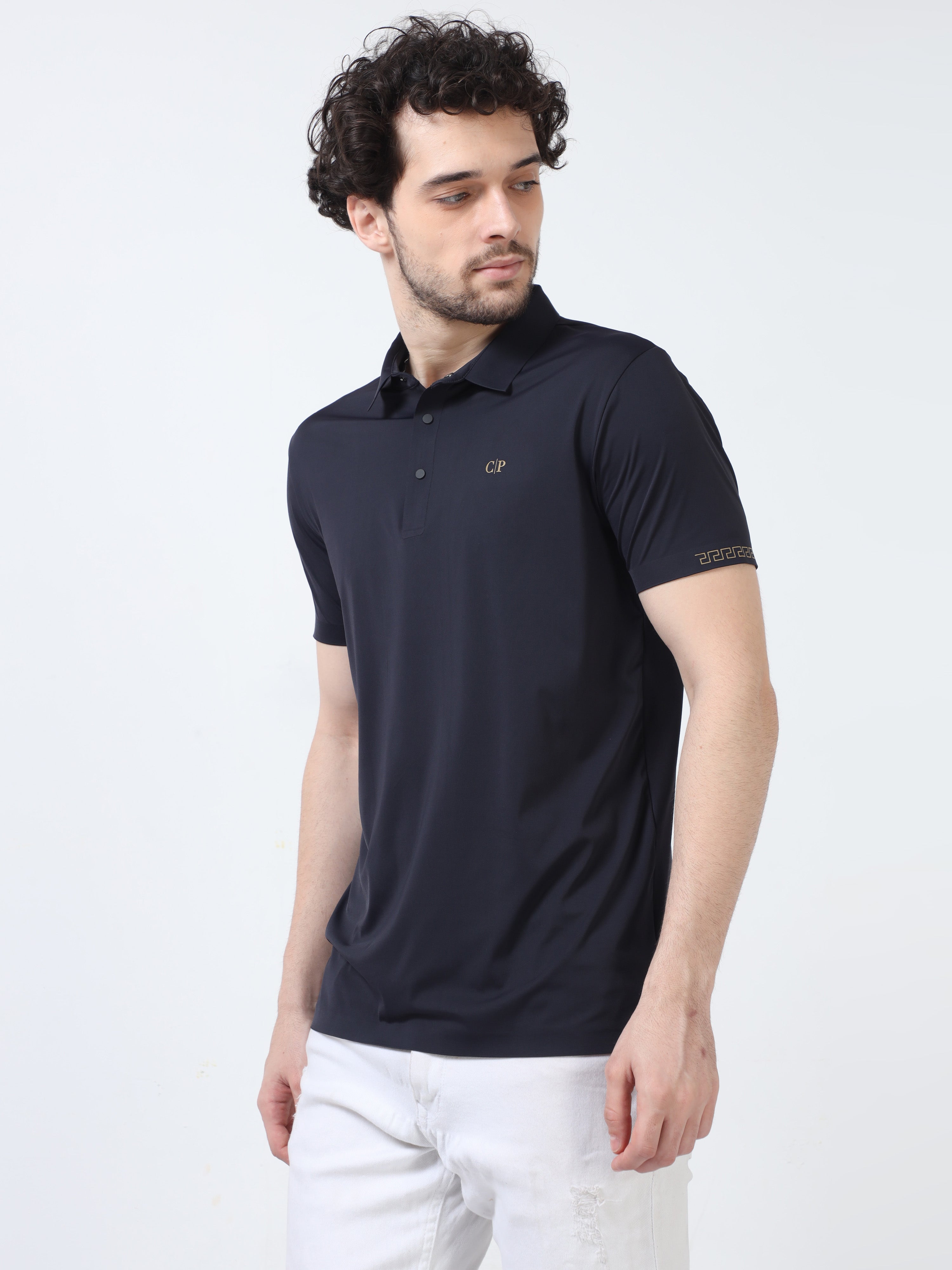 Classic Polo Men's Casual Solid Navy Blue Half Sleeve T-Shirt | UNICO - 110 SF P