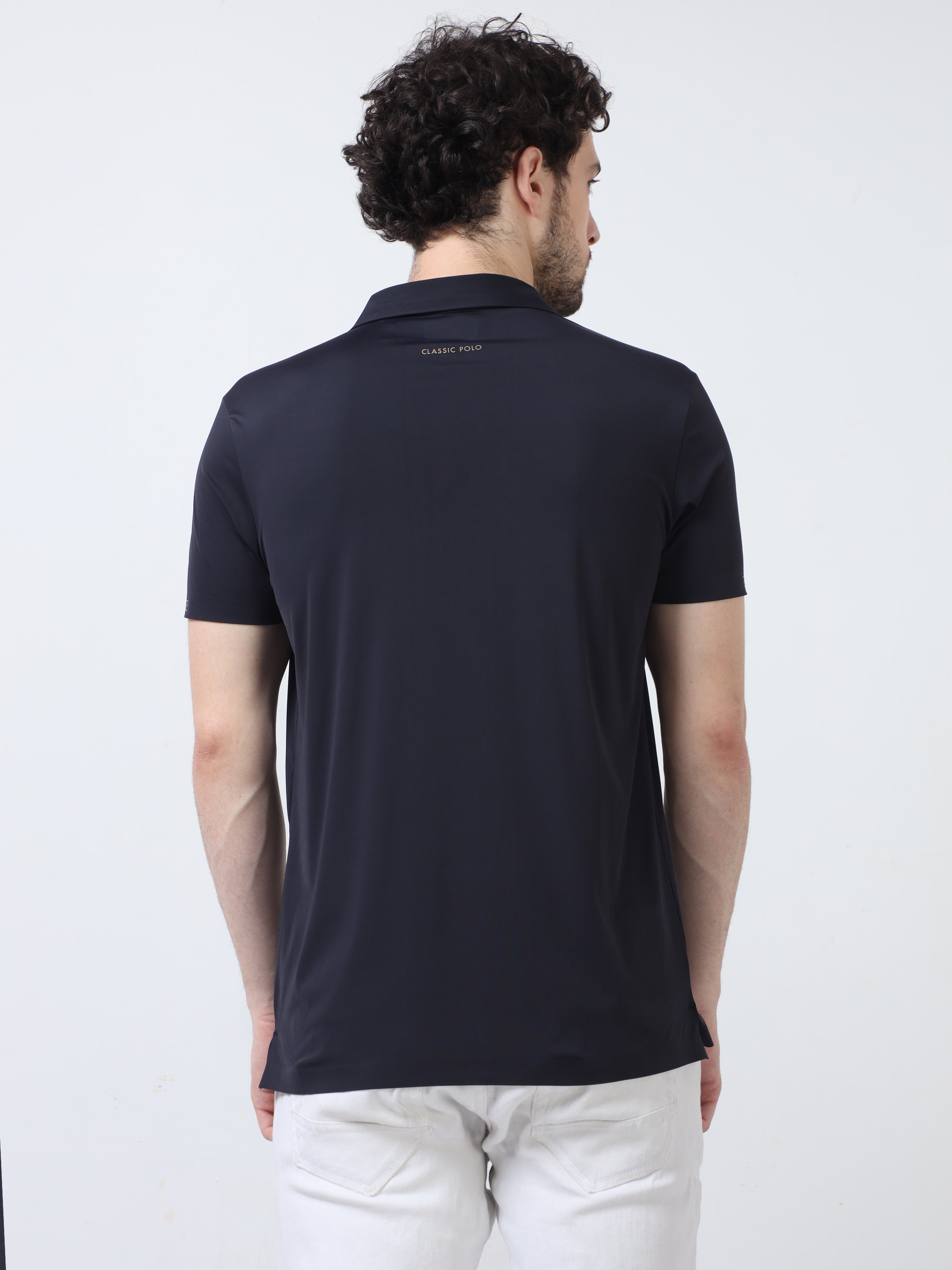 Classic Polo Men's Casual Solid Navy Blue Half Sleeve T-Shirt | UNICO - 110 SF P