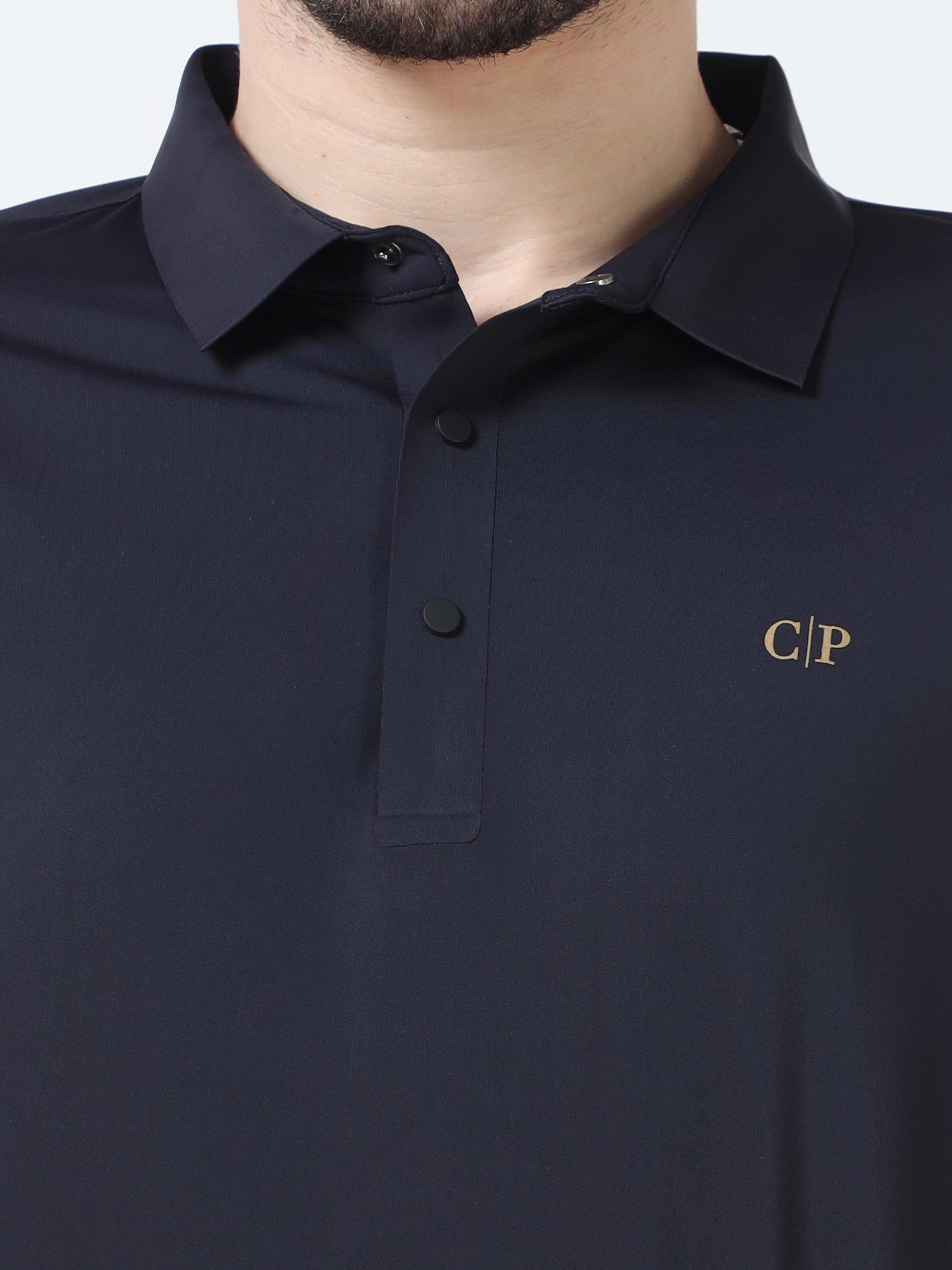 Classic Polo Men's Casual Solid Navy Blue Half Sleeve T-Shirt | UNICO - 110 SF P