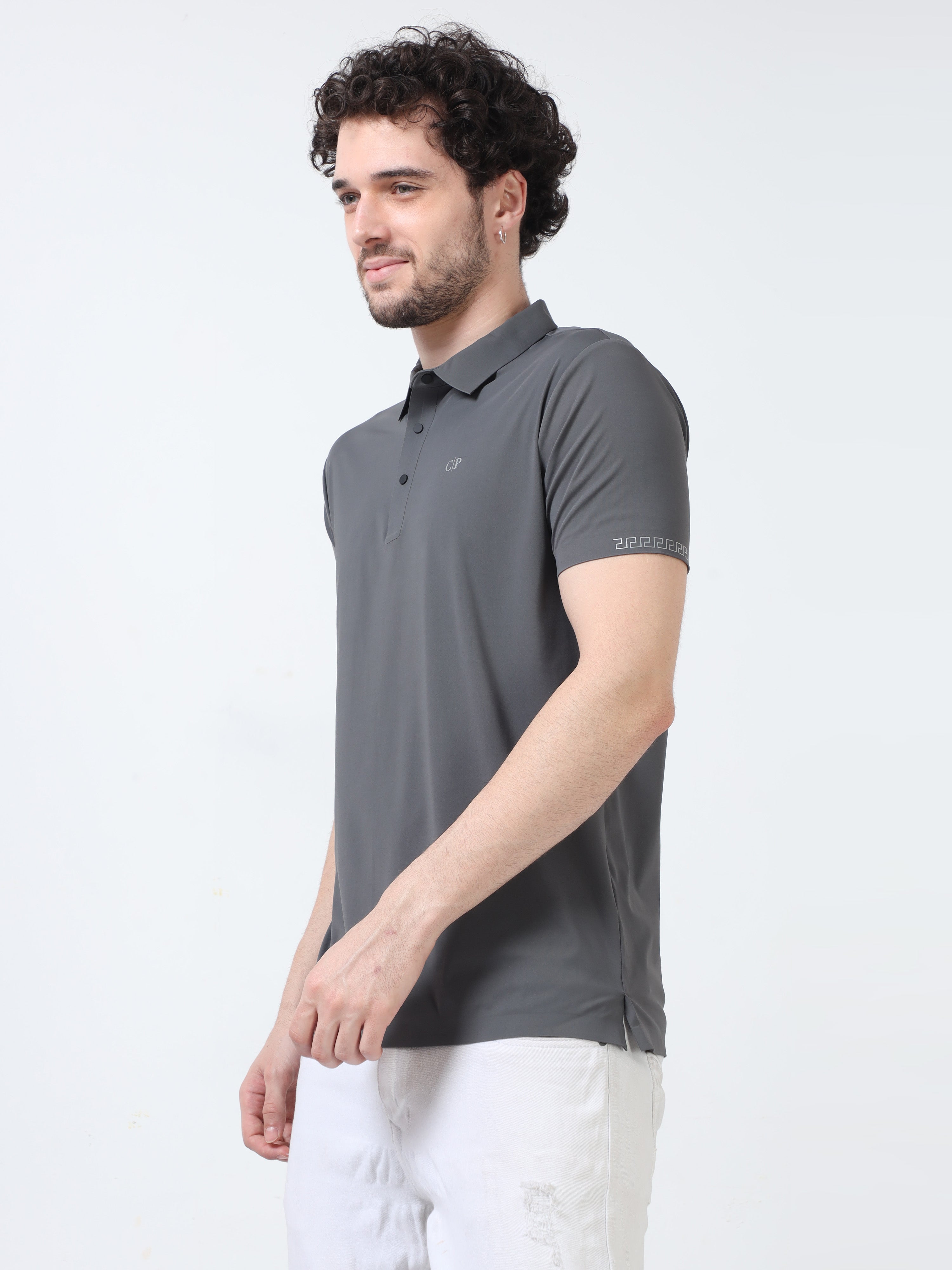 Classic Polo Men's Casual Solid Grey Half Sleeve T-Shirt | UNICO - 114 SF P