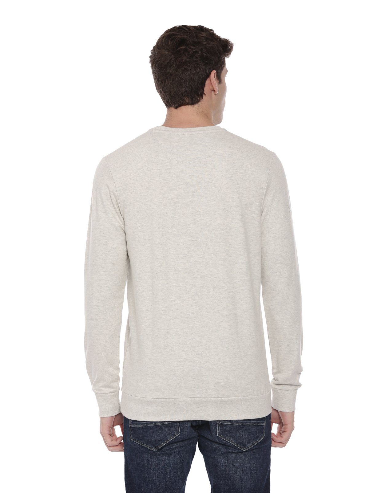 Swiss club Men's Round Neck Full Sleeve Light Grey 100% Cotton Slim Fit Sweat Shirt LAZO - 02 A Sweat Shirts Swiss Club 
