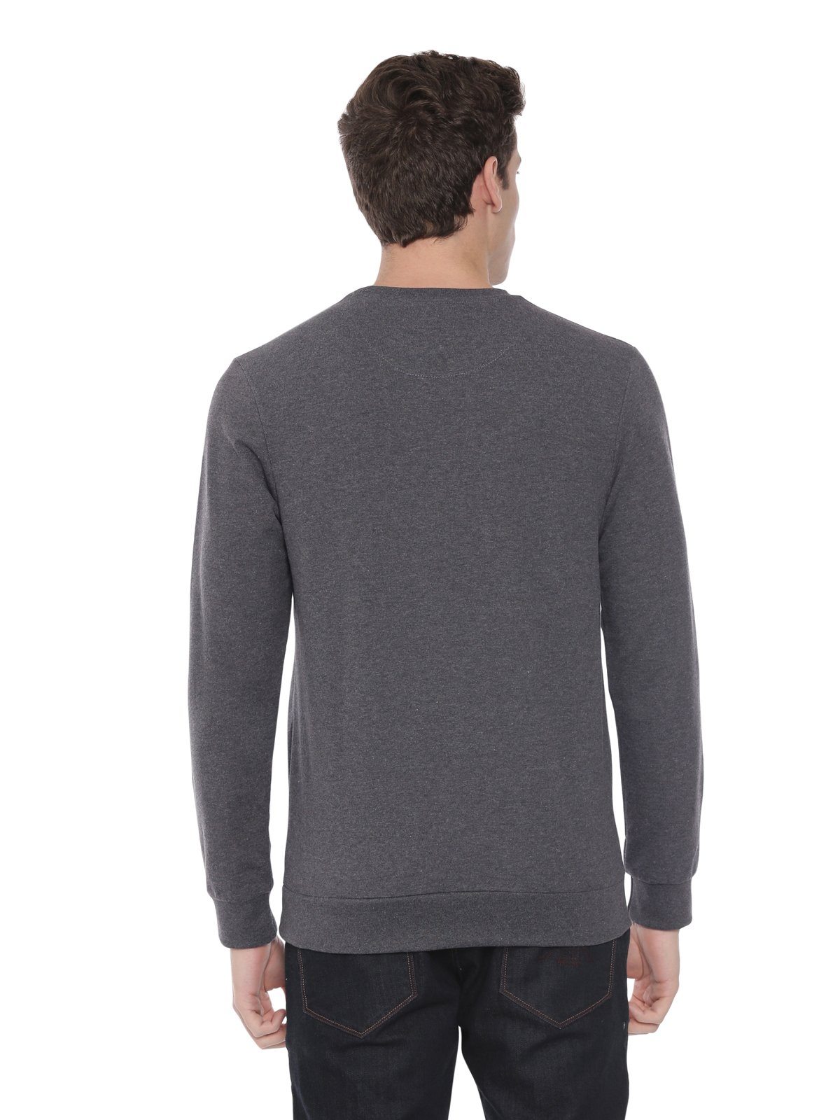 Swiss club Men's Round Neck Full Sleeve Dark Grey 100% Cotton Slim Fit Sweat Shirt LAZO - 02 B Sweat Shirts Swiss Club 