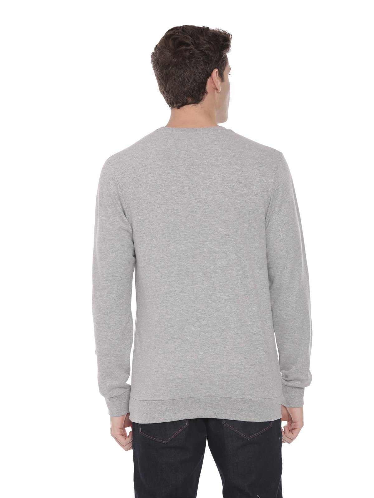 Swiss club Men's Round Neck Full Sleeve Grey 100% Cotton Slim Fit Sweat Shirt LAZO - 02 C Sweat Shirts Swiss Club 