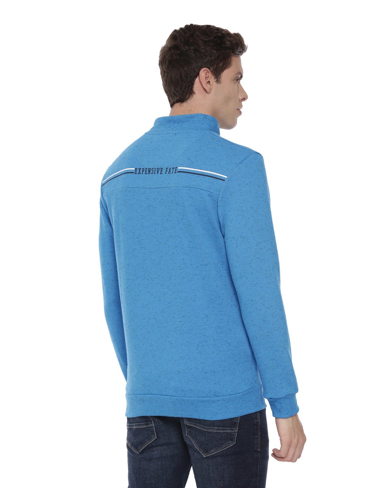 Swiss club Men's Hooded Full Sleeve Blue 100% Cotton Slim Fit Sweat Shirt LAZO - 05 B Sweat Shirts Swiss Club 