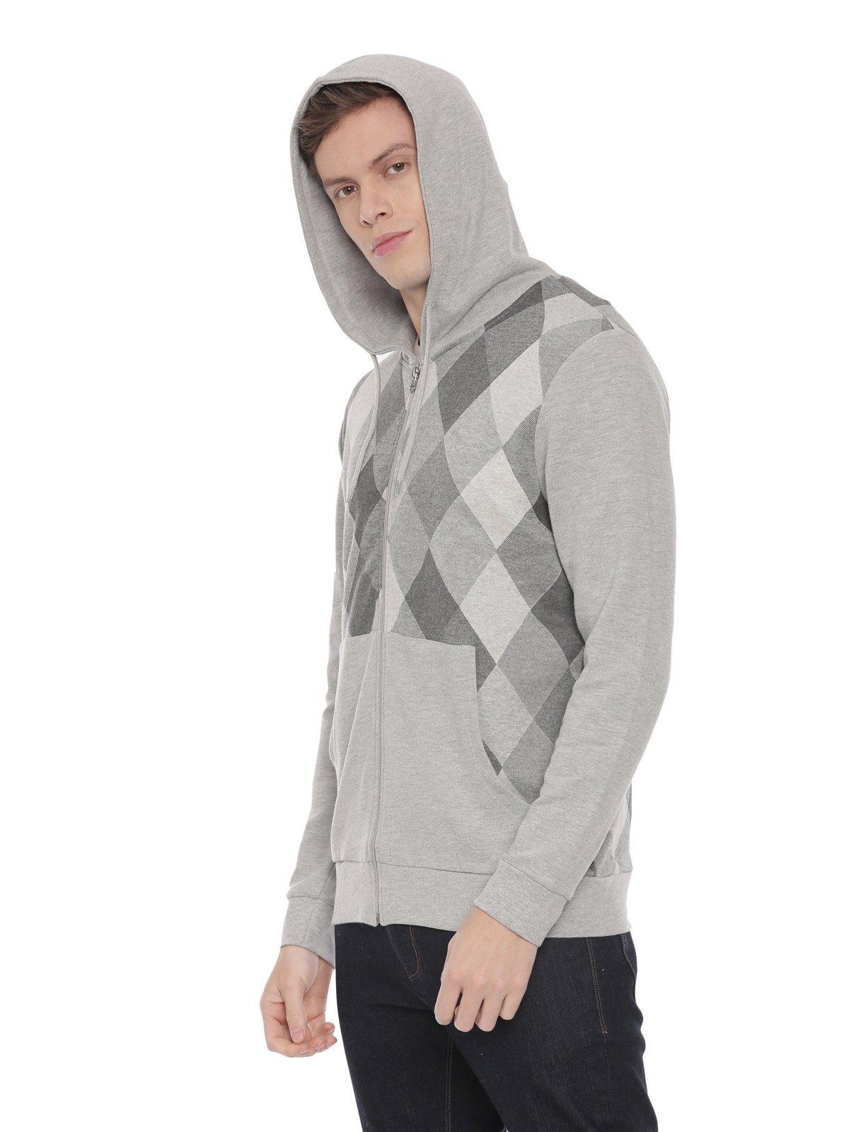 Swiss club Men's Hooded Full Sleeve Grey 100% Cotton Slim Fit Sweat Shirt LAZO - 09 A Sweat Shirts Swiss Club 