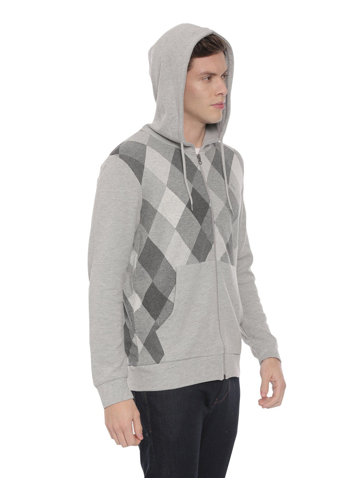 Swiss club Men's Hooded Full Sleeve Grey 100% Cotton Slim Fit Sweat Shirt LAZO - 09 A Sweat Shirts Swiss Club 