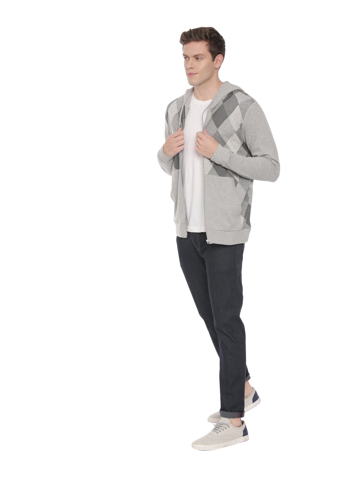 Swiss club Men's Hooded Full Sleeve Grey 100% Cotton Slim Fit Sweat Shirt LAZO - 09 A Sweat Shirts Swiss Club 