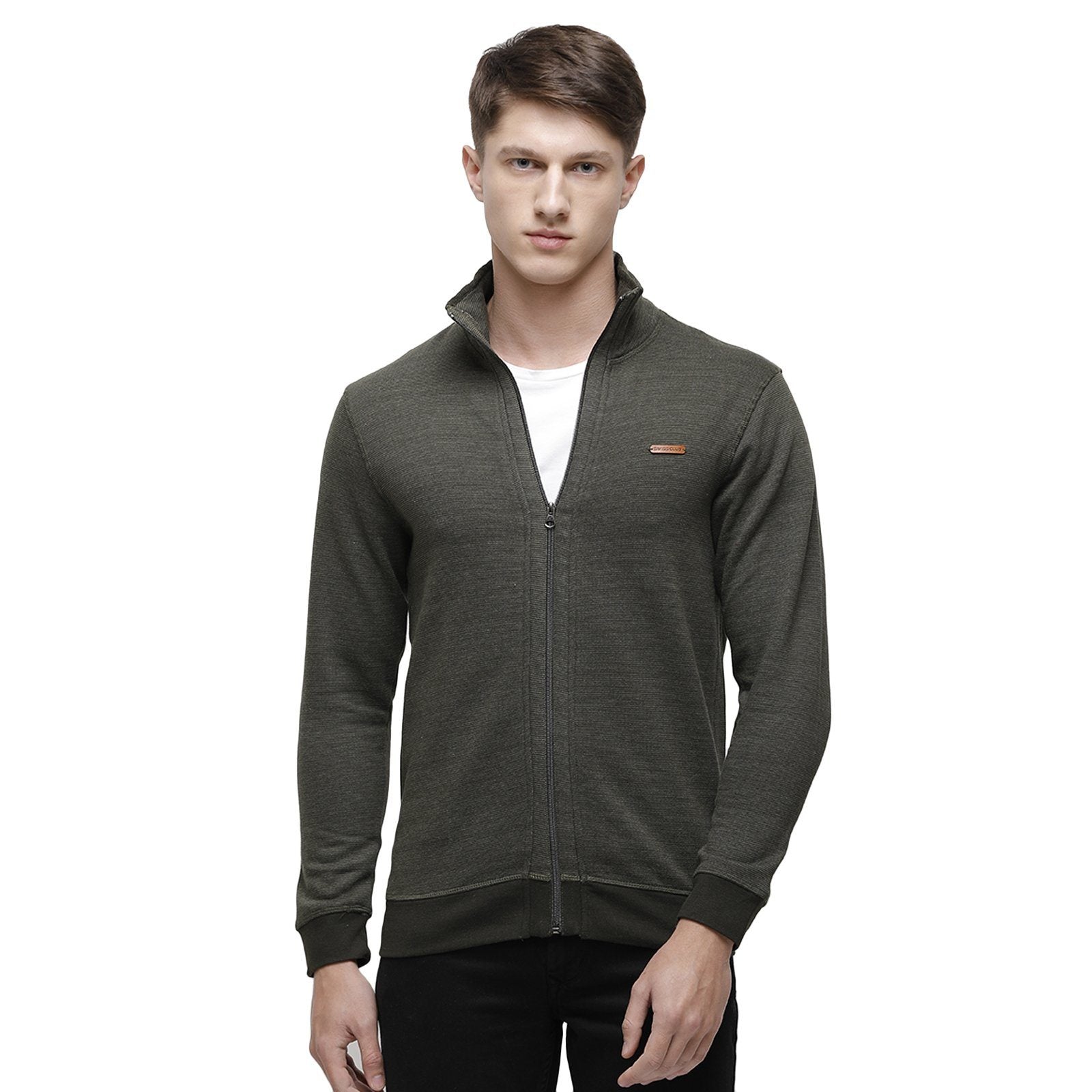 Swiss club Men's High Neck Full Sleeve Dark Grey 100% Cotton Slim Fit Sweat Shirt LAZO - 10 B Sweat Shirts Swiss Club 